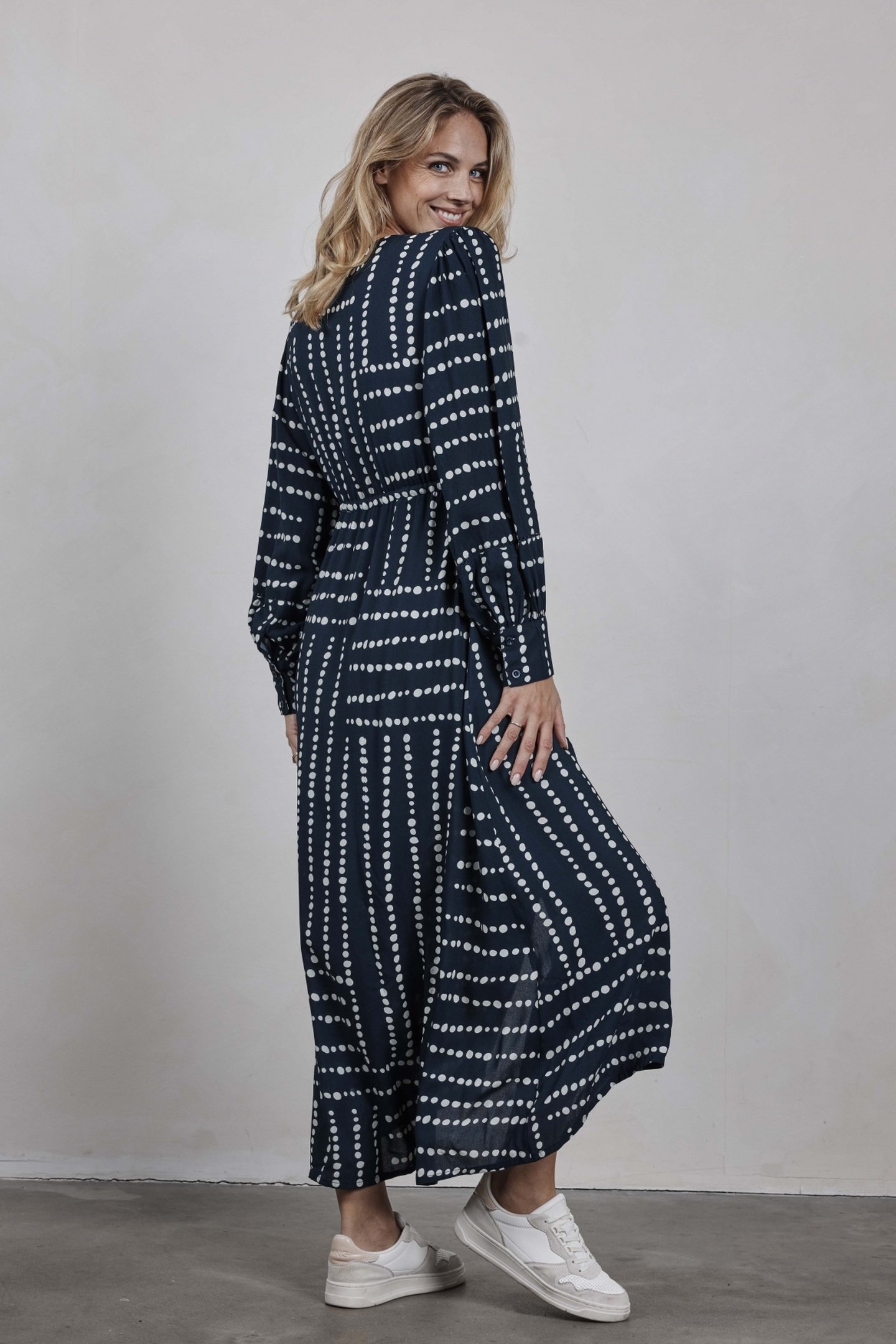 DRESS COSTA DARK BLUE SOURCE PRINT 4