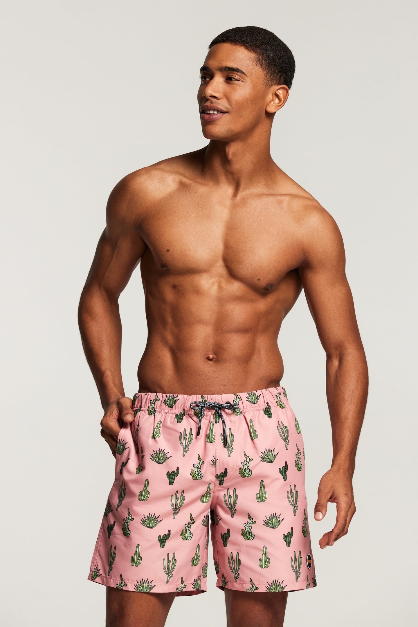 SWIMSHORT CACTI ANTIQUE FLAMINGO PINK 1