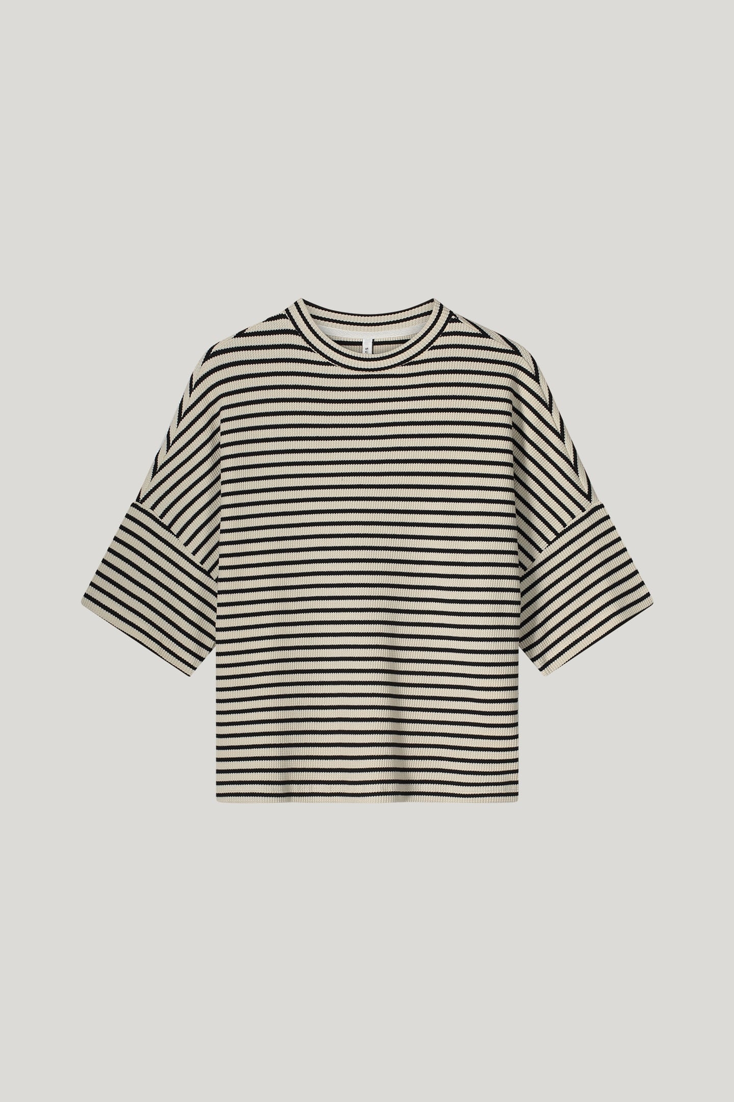 BOXY TOP STRIPE WAFFLE BLACK 4