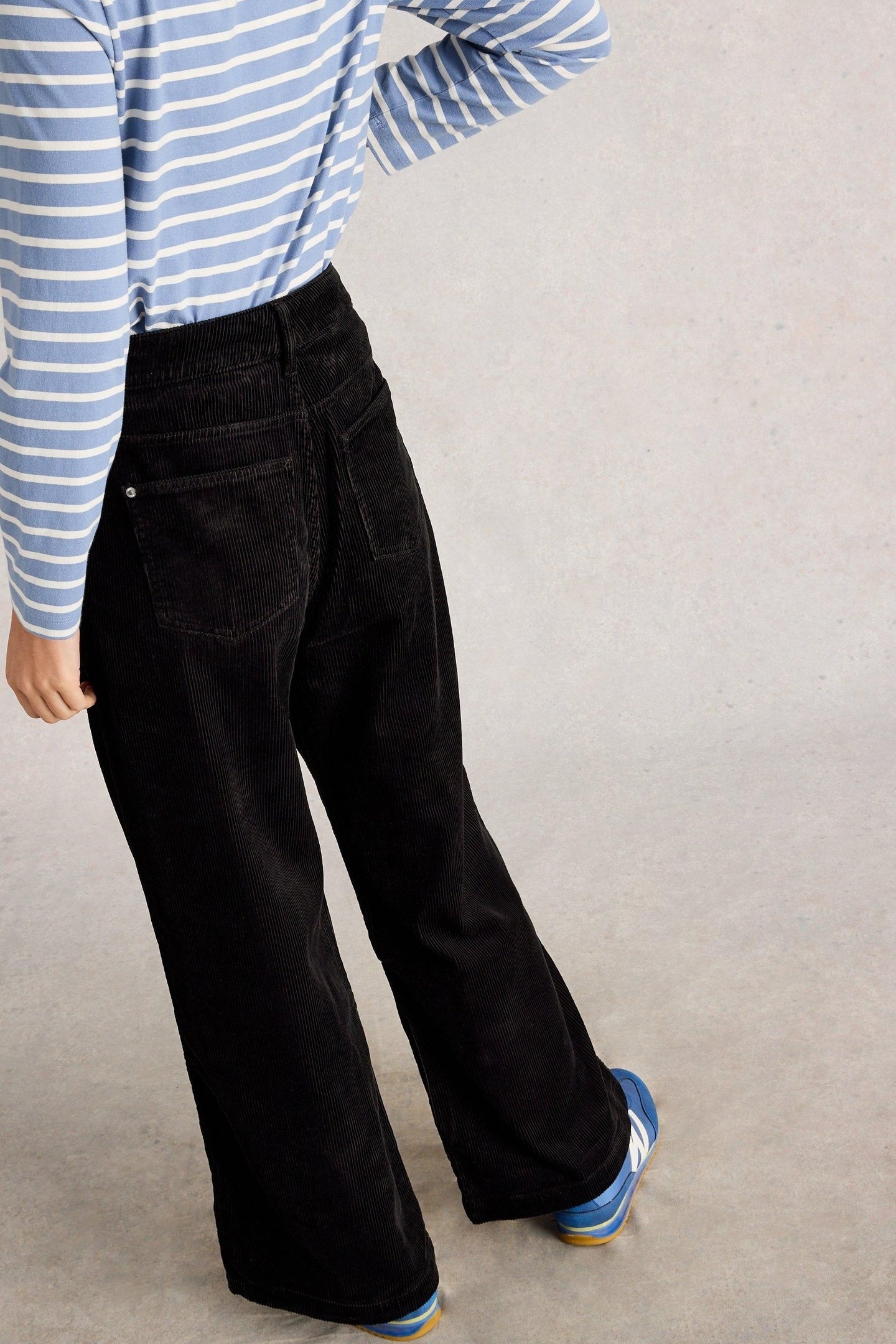 AYLA CORD WIDE LEG TROUSER PURE BLACK 2