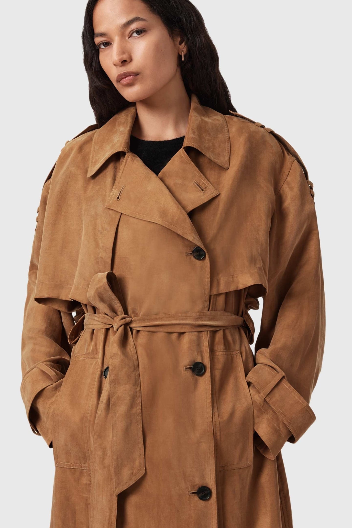 LINNIE TRENCH CARAMEL CAFE BROWN 1