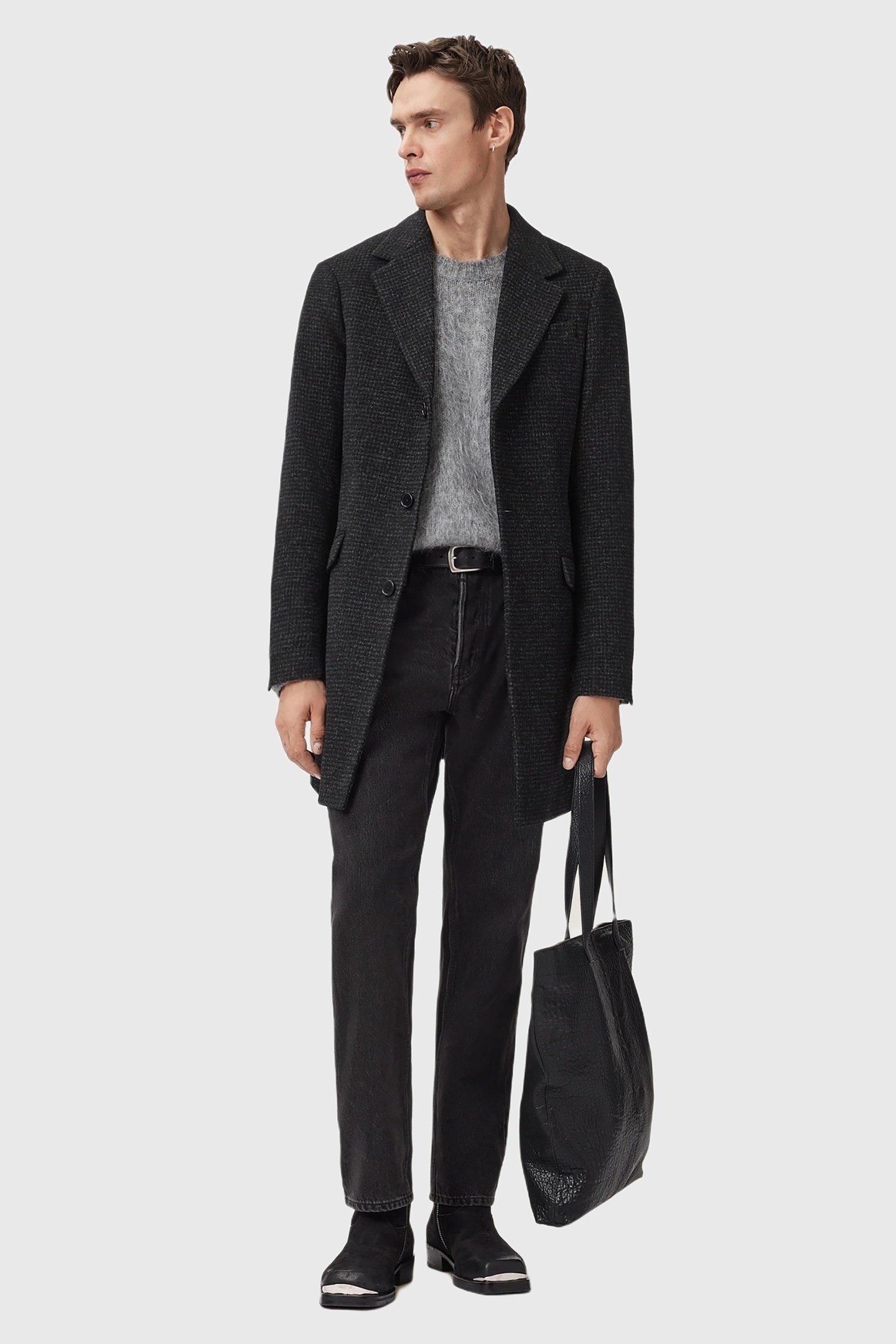 CASPIAN COAT CINDER BLACK MARL 2