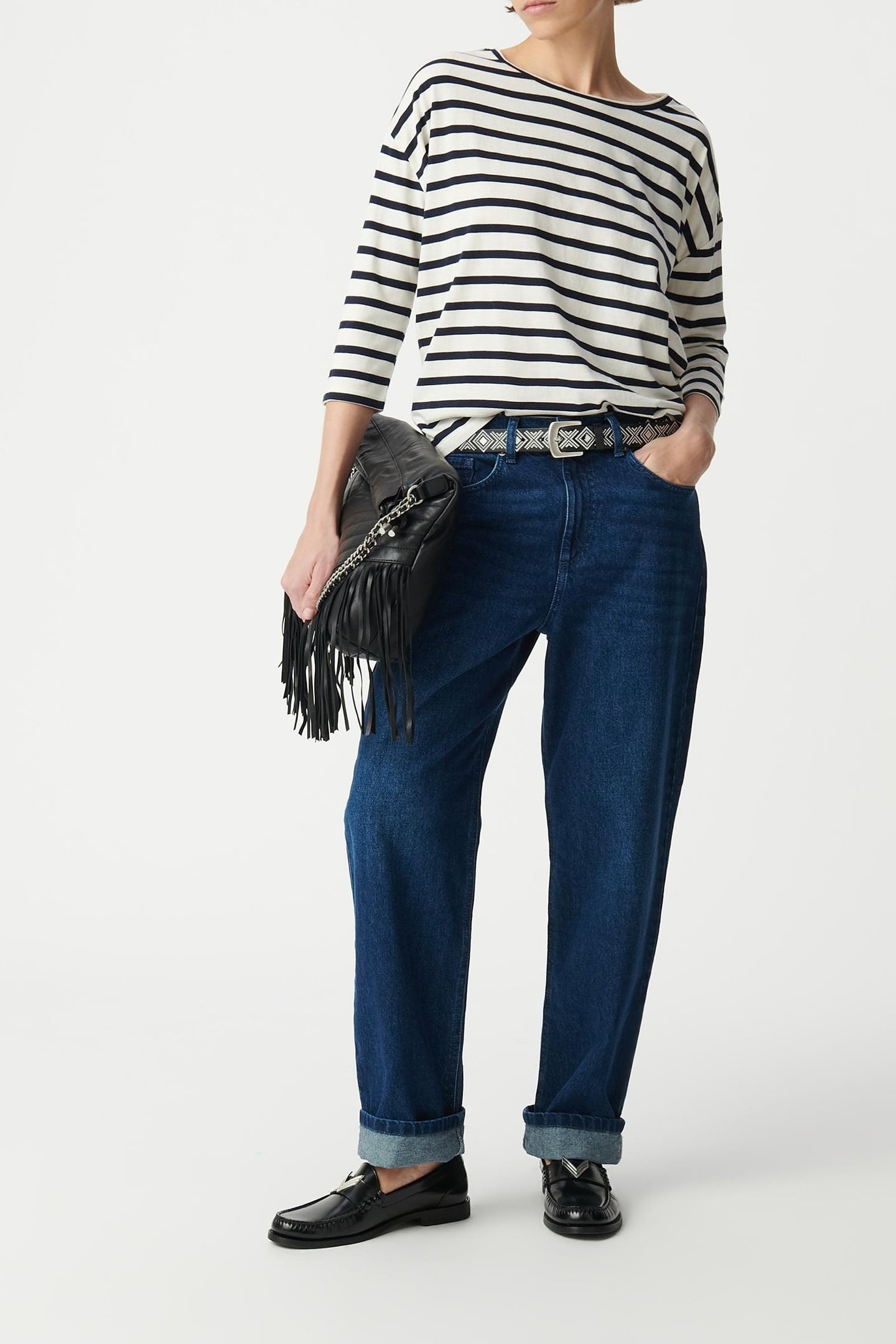 OVERSIZED SAILOR TEE WITH SHOULDER JEWELS 1