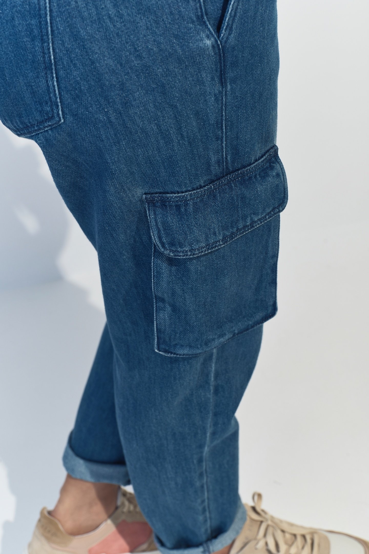 LE ZENDAYA - 7/8 CARROT BLUE BATTLE JEANS 5