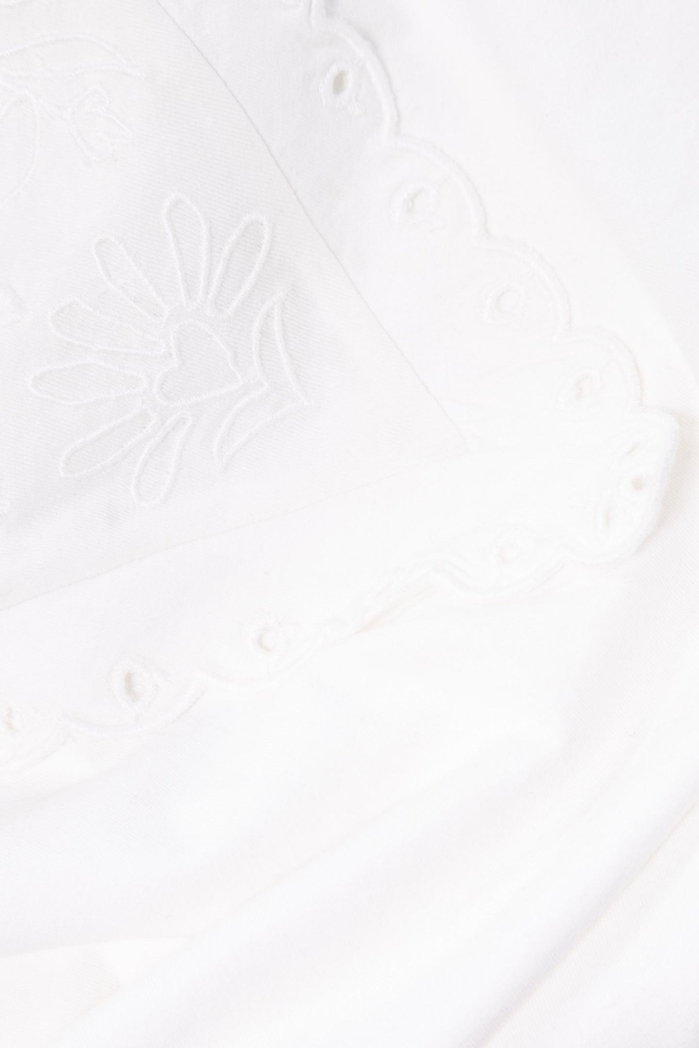 WHITE FLORAL EMBROIDERY T-SHIRT ECRU 7