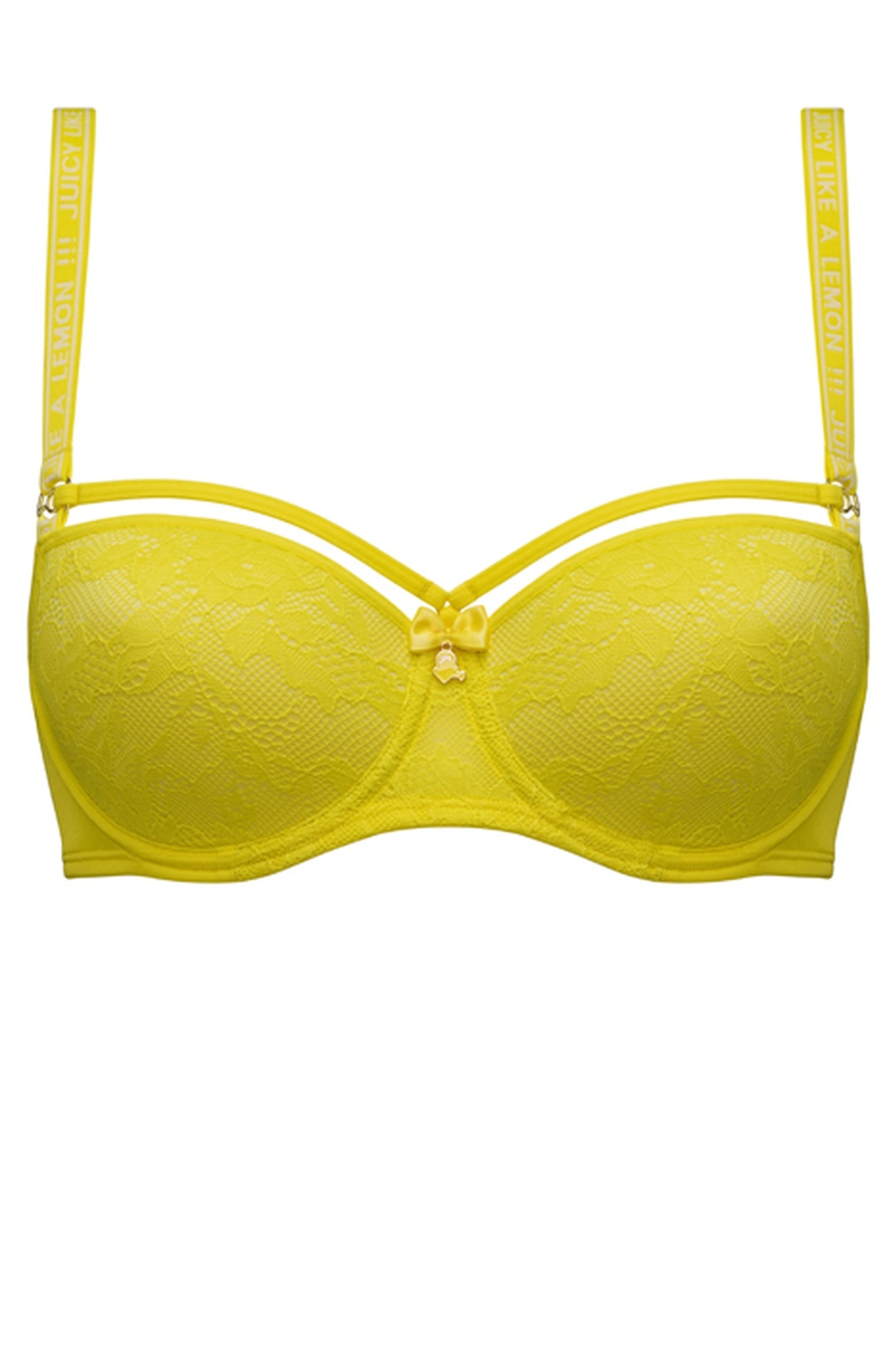 SPACE ODYSSEY CITRUS YELLOW LACE BALCONY BRA 3