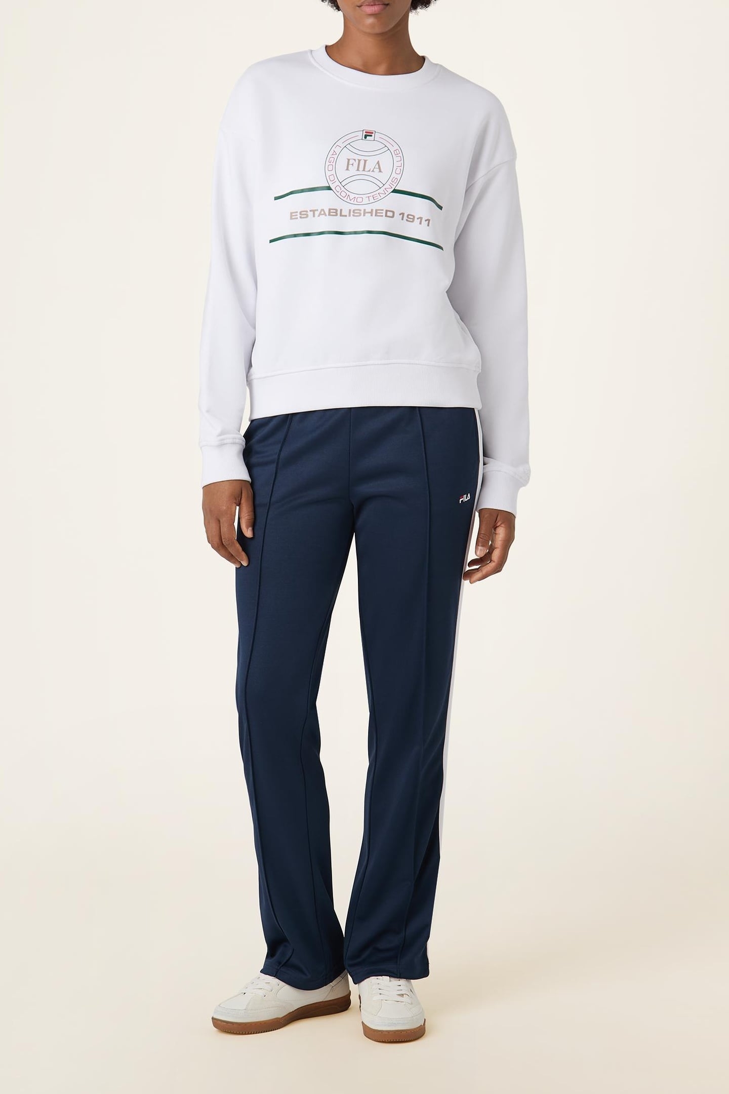 PARELLA RELAXED GRAPHIC CREWNECK SWEATSHIRT BRIGHT WHITE 1