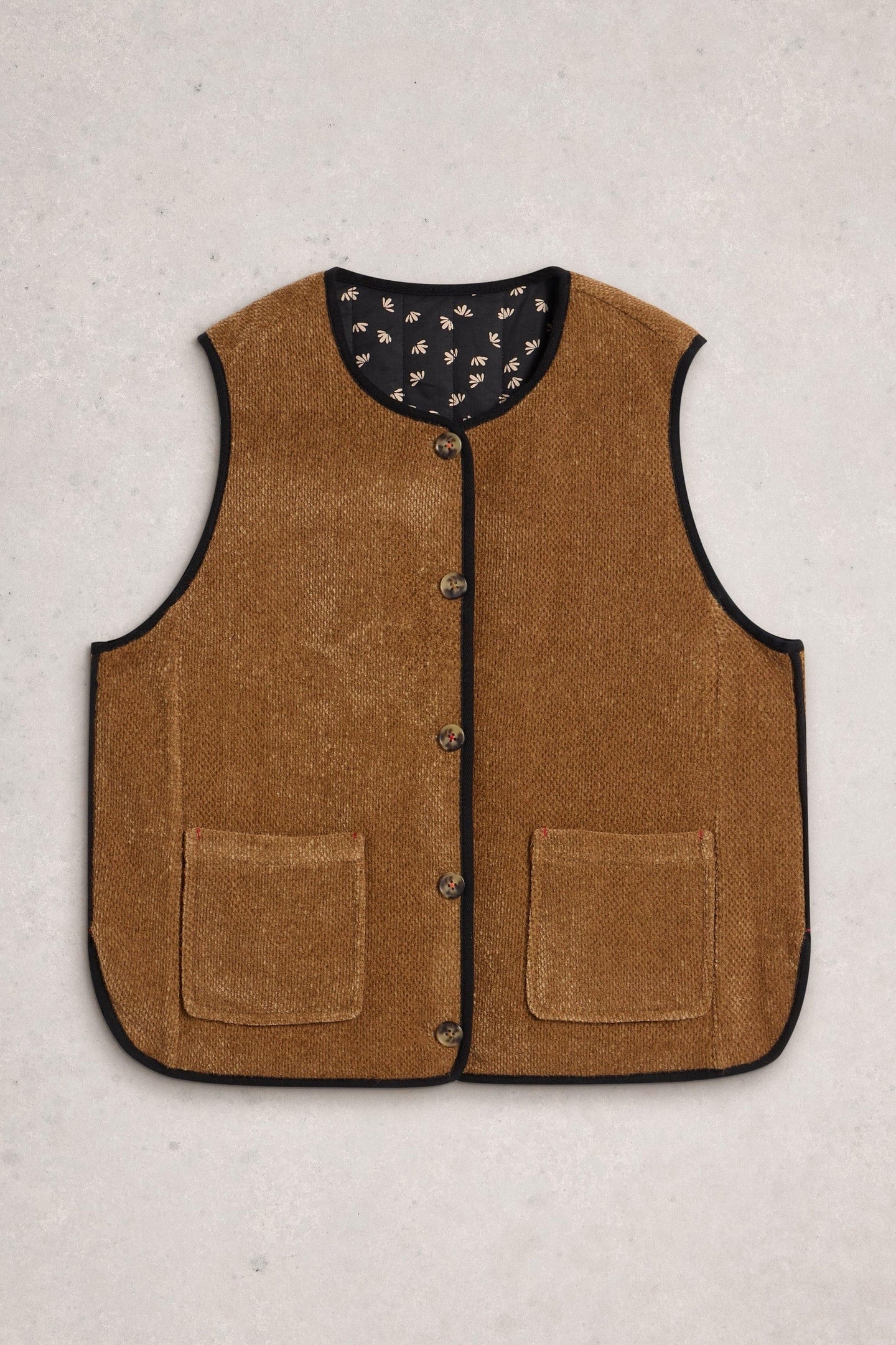 EMMA REVERSIBLE GILET BLACK MULTI 4