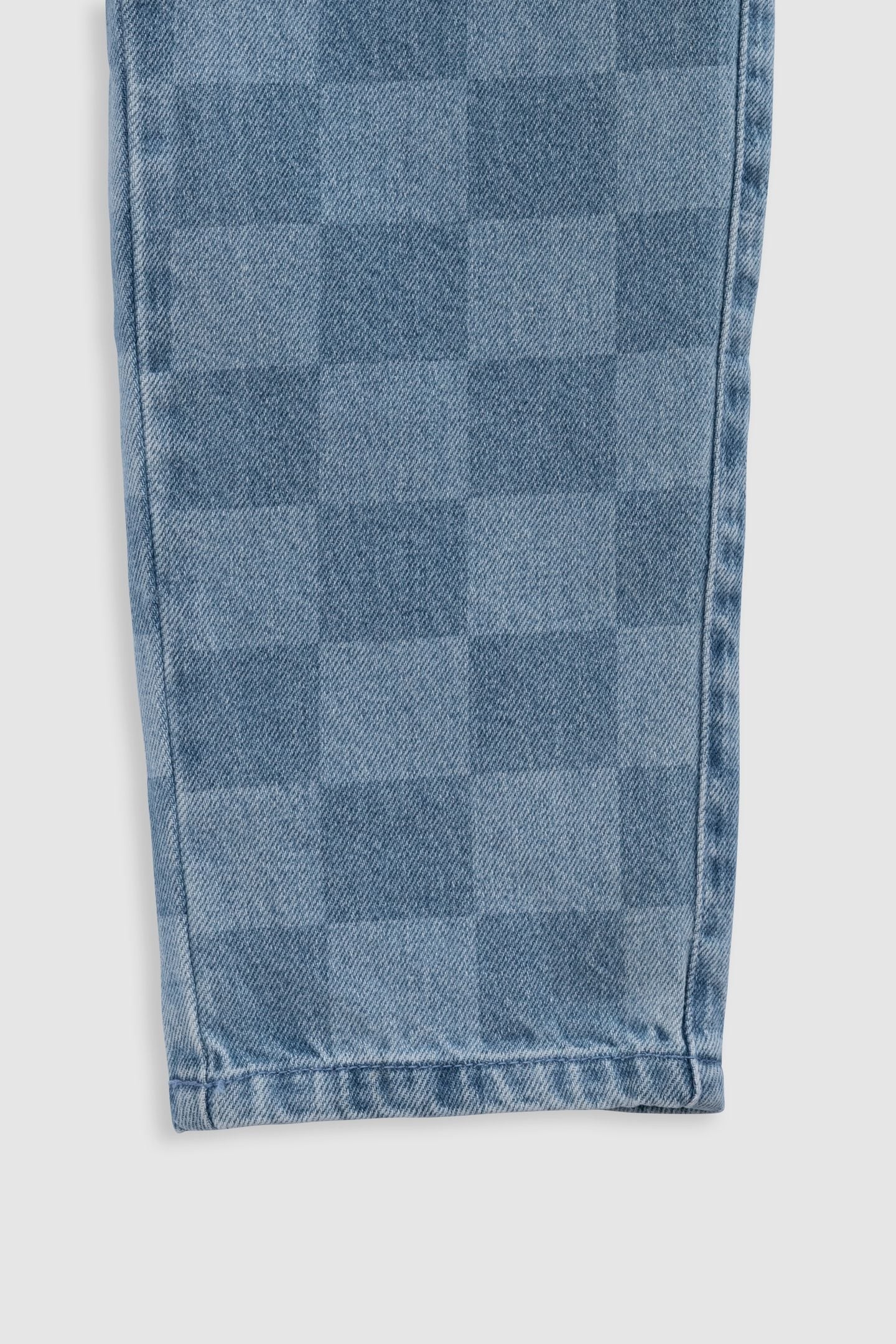MOM BLUE WATERLESS CHECKERBOARD JEANS 5