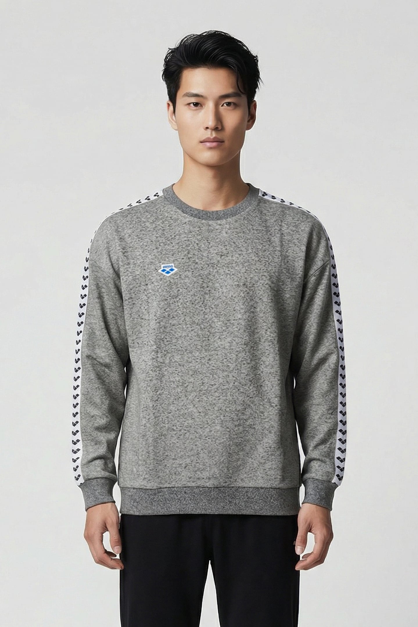 UNISEX SWEAT TEAM OVERSIZE DARK GREY MELANGE WHITE BL 1