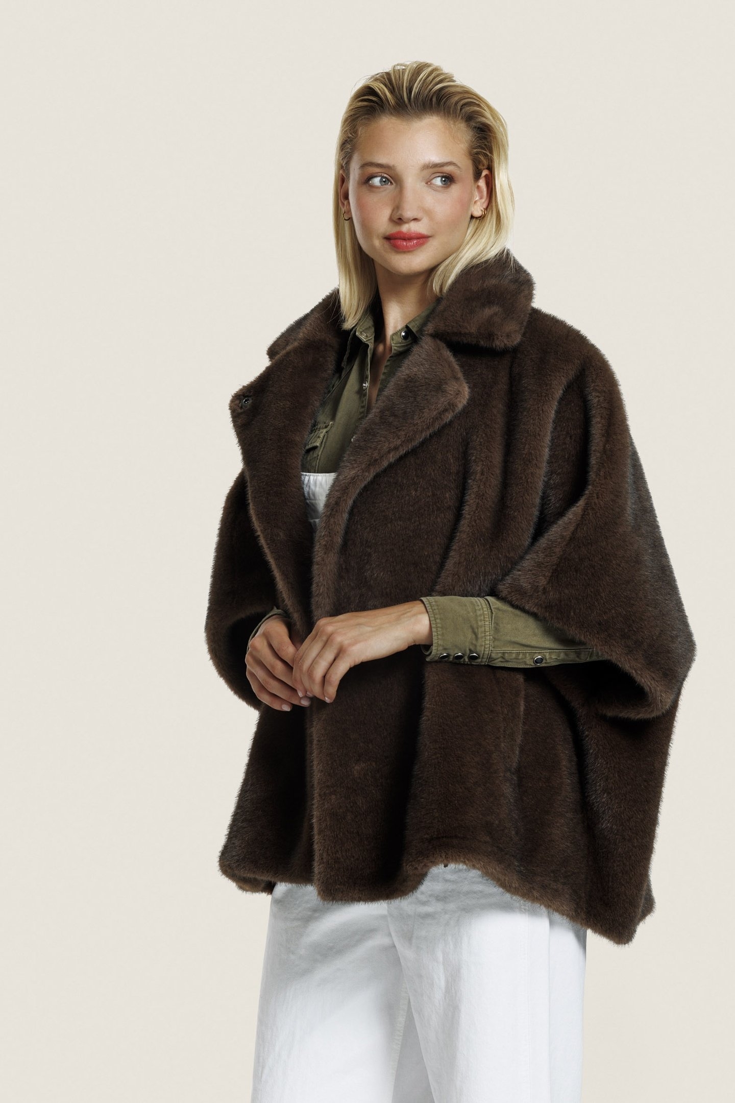 ELIN FUR JACKET COFFEE 2