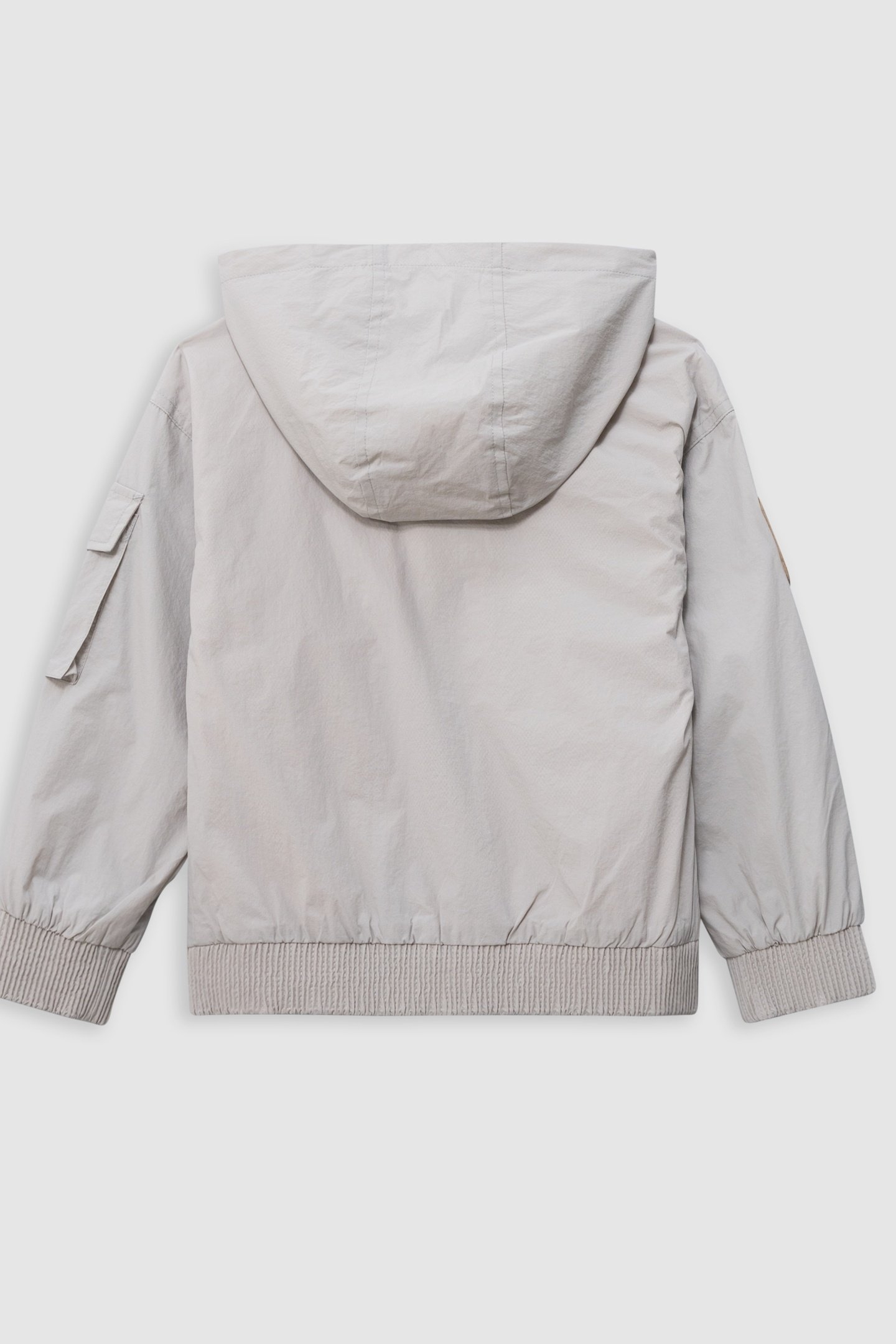 GREY NYLON MULTI-POCKET HOODED JACKET 2