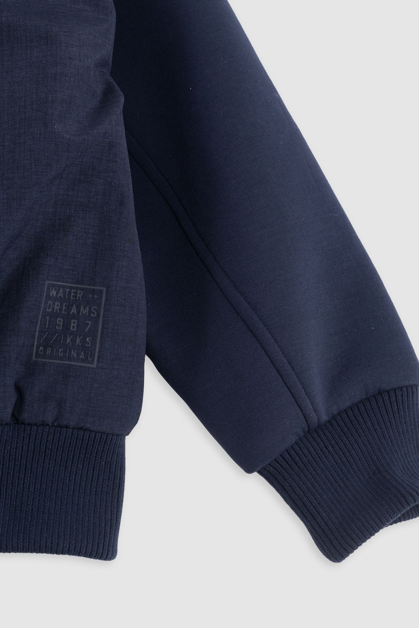 NAVY TWO-MATERIAL HOODED BOMBER 7