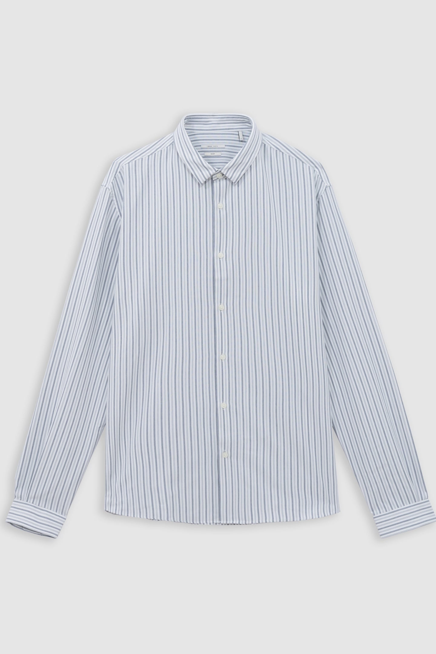 WHITE SEAWOOL® REGULAR SHIRT WITH NAVY STRIPES 4