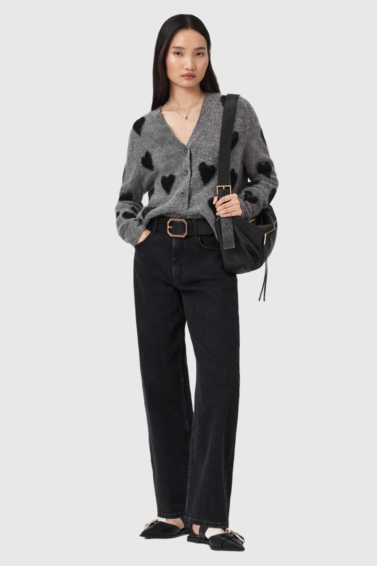 AMORA CARDIGAN GREY/BLACK 3