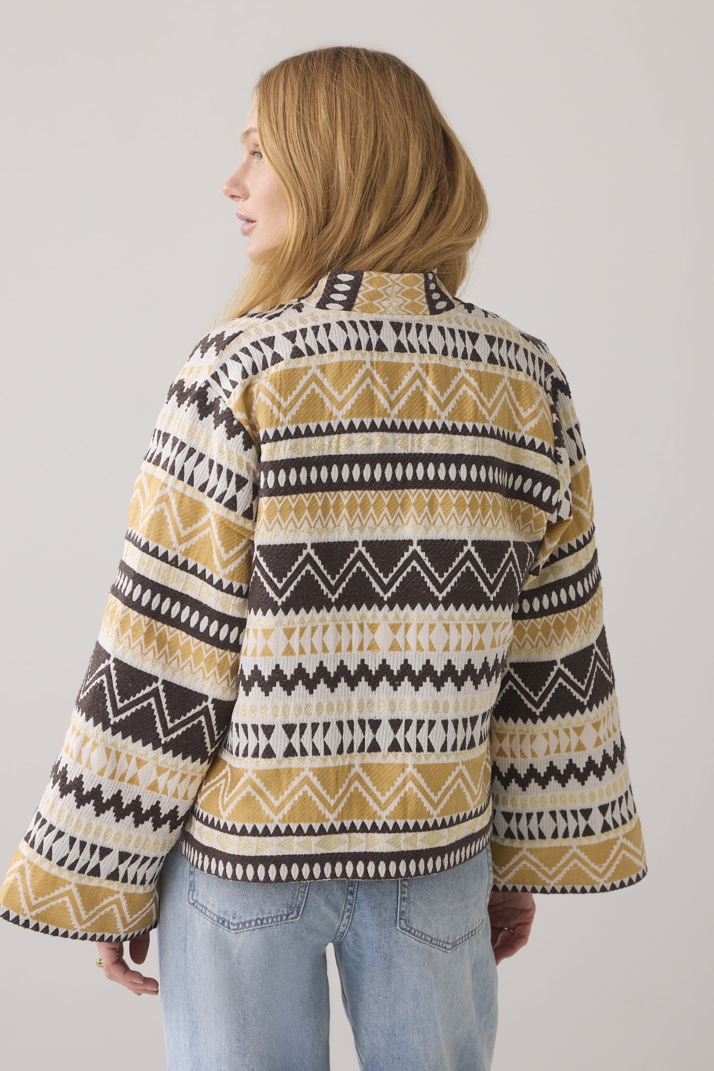 SHORT JACKET GEO AZTEK SOFT CAMEL 3