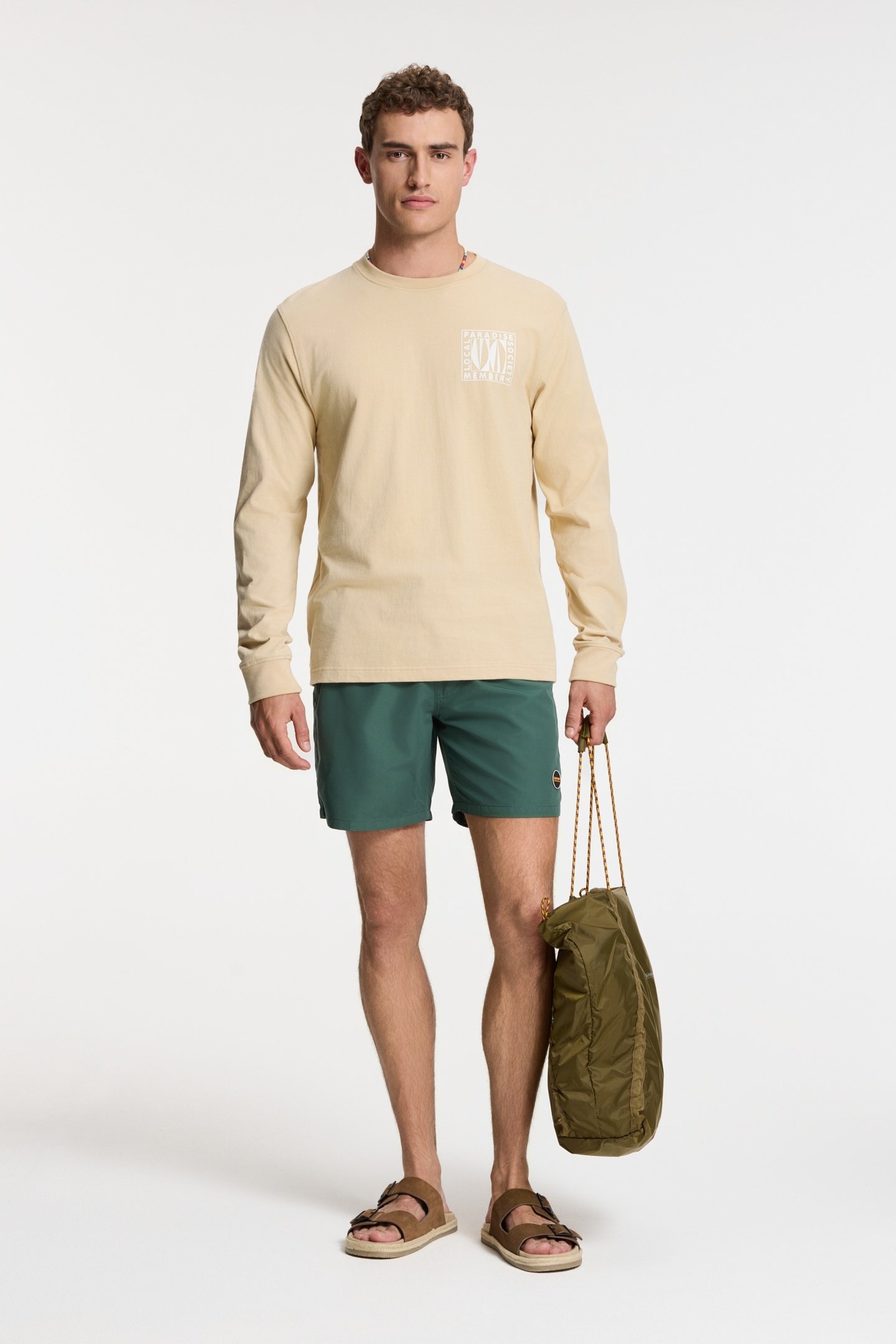 NOAH RELAXED LONGSLEEVE PARADISE BLOCK BEIGE SAND 3