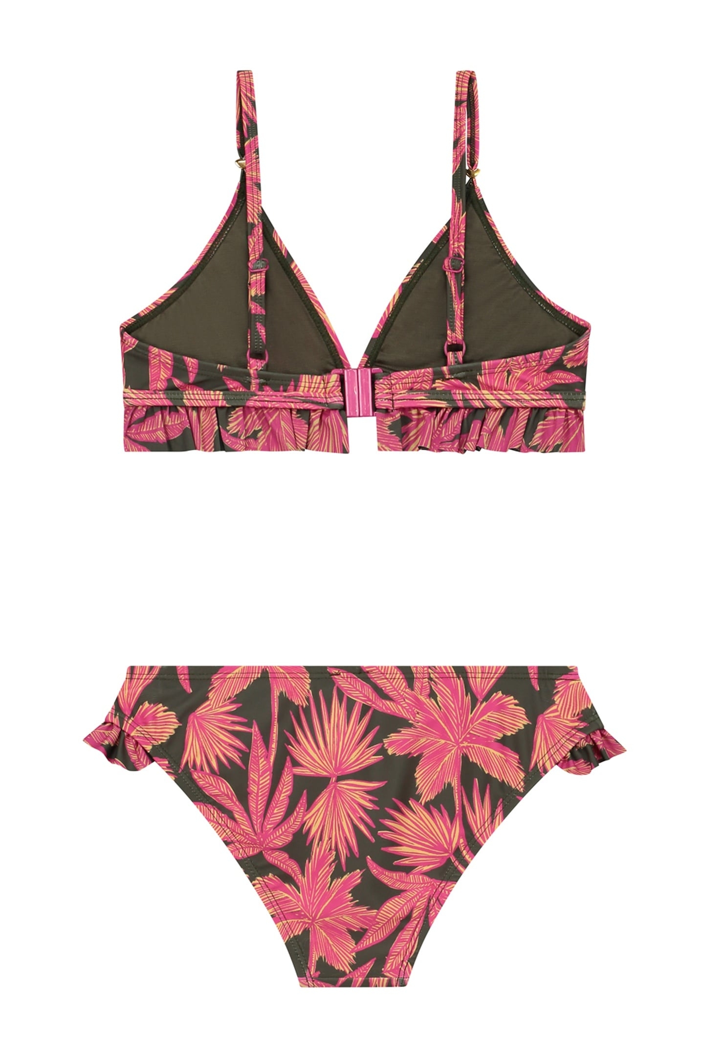 GIRLS ROSIE BIKINI SET PALM LEAVES FOREST GREEN LEAVES 2