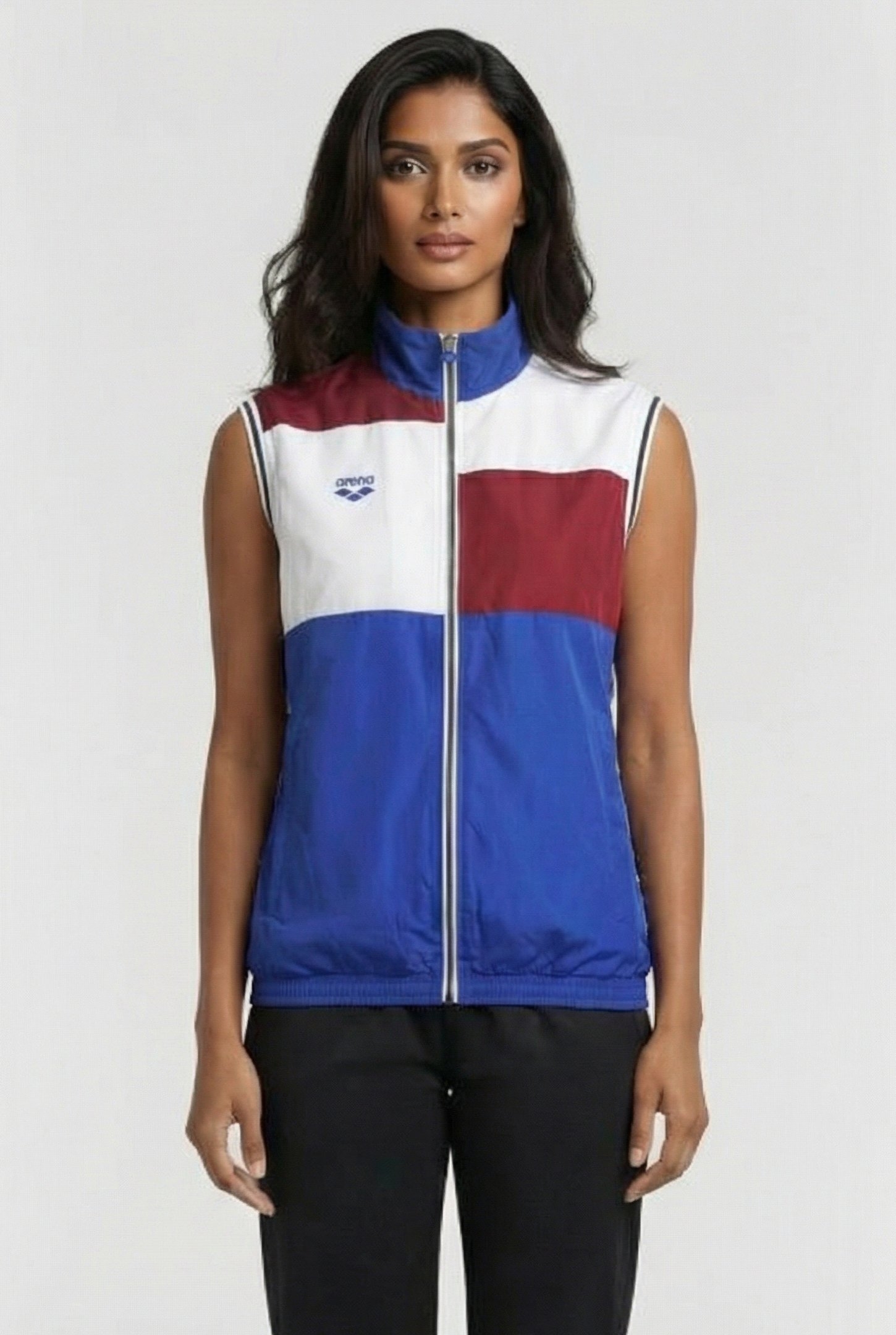 UNISEX ARENA ICONS JACKET CONVERTIBLE NEON BLUE BURGUNDY 2