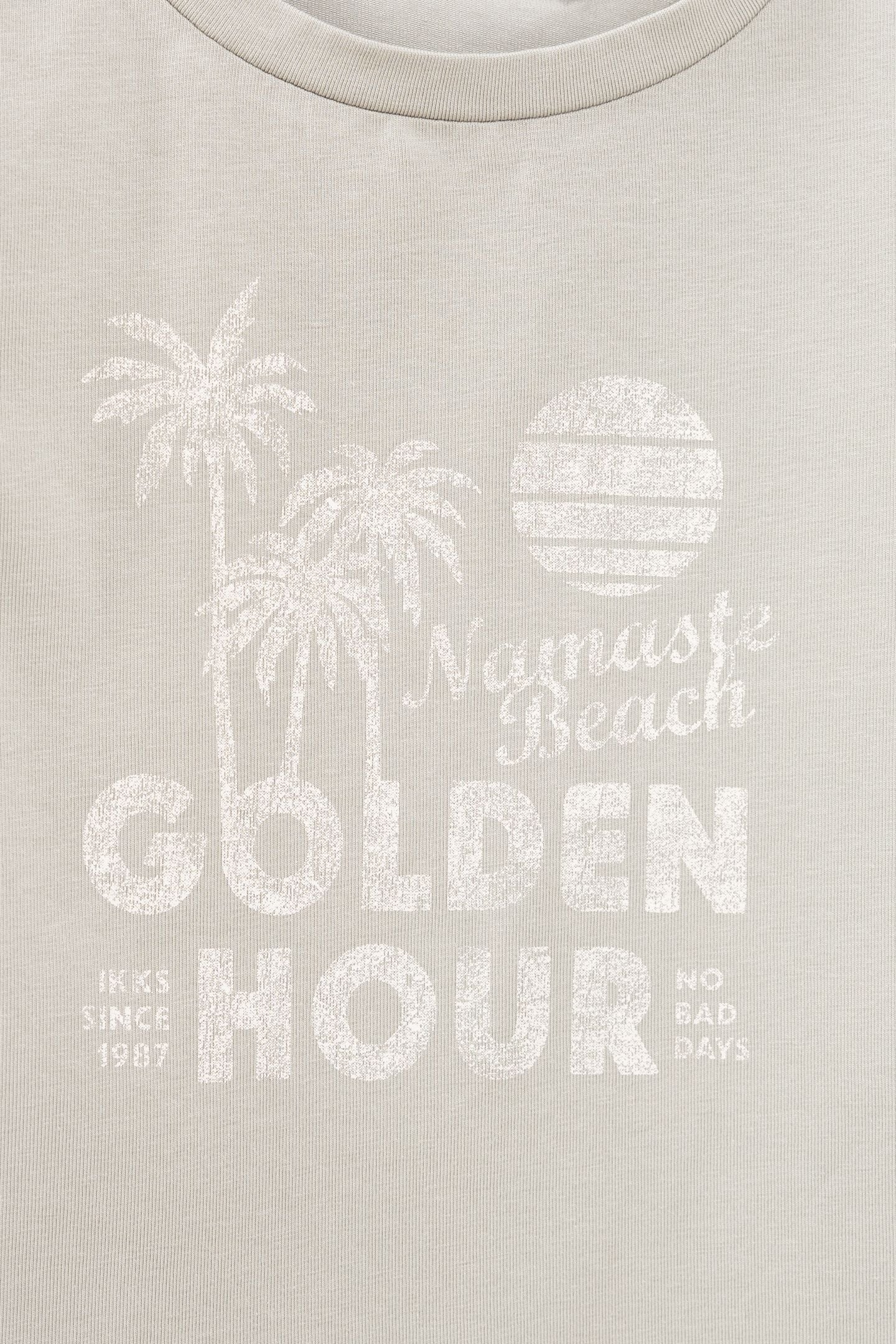 GREEN MESSAGE AND PALM CROPPED T-SHIRT 4