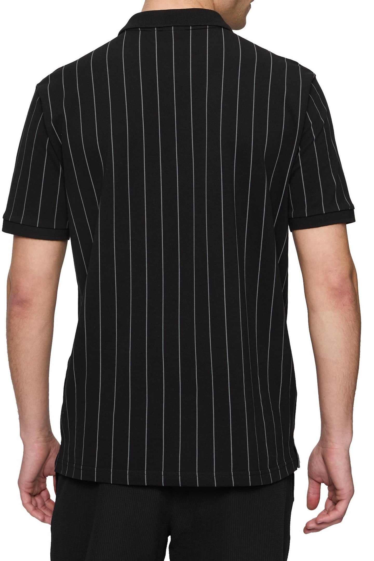 LINTER STRIPED POLO SHIRT BLACK/IRON GATE STRIPED 3