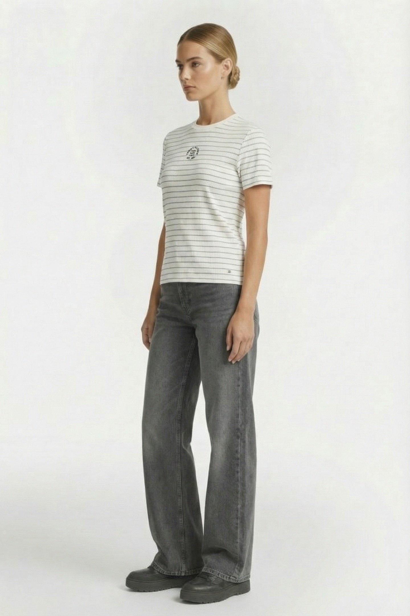 ROUNDALL REGULAR C-NECK SHORTSLEEVE IVORY/NAVY 3