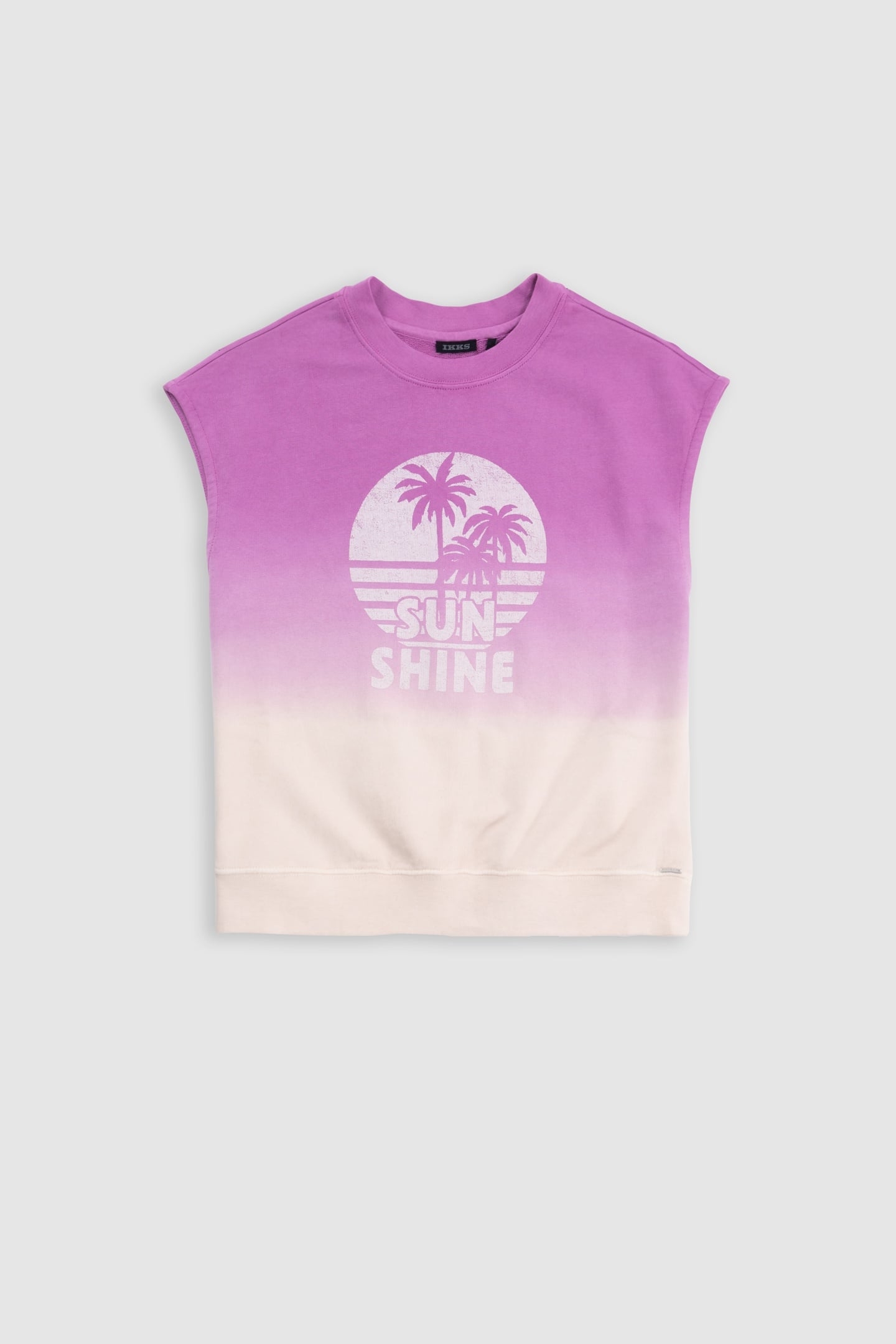 PURPLE SLEEVELESS DEEP DYE SWEATSHIRT WITH MESSAGE 1