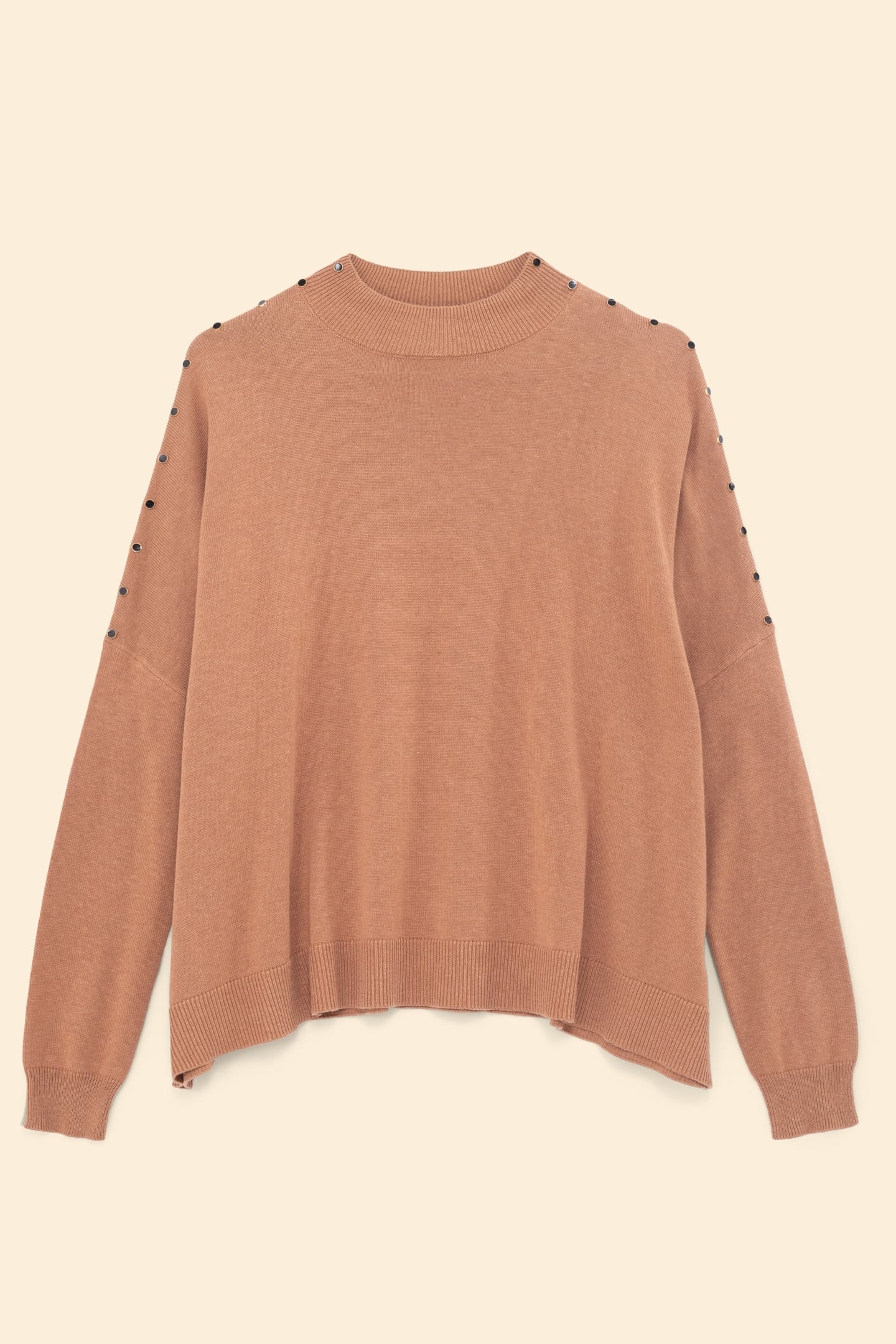 CAMEL CAPE SWEATER KNIT DECORATIVE BUTTONS CAMEL 4