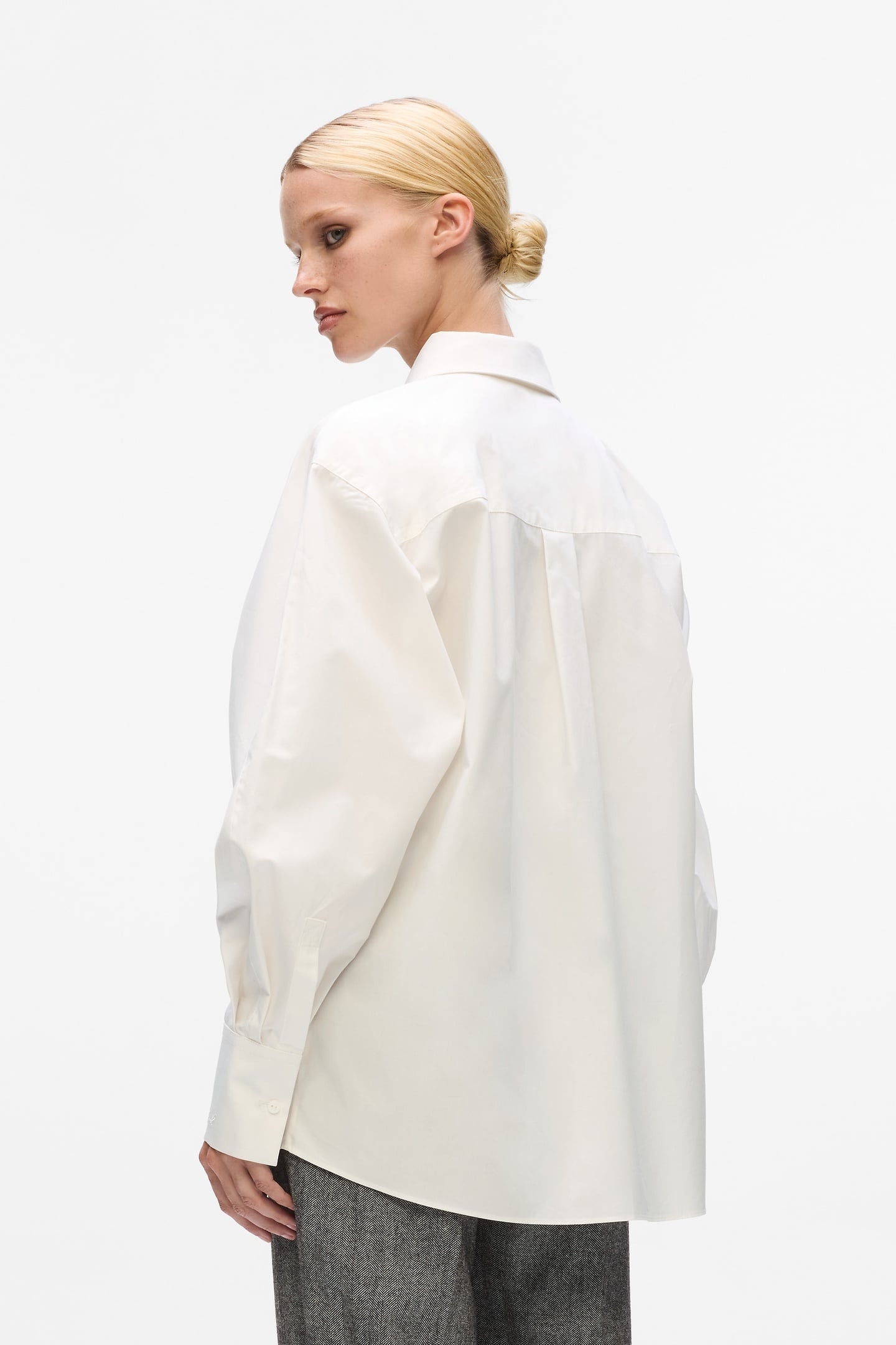 WHITE KARL SNAP FASHION POPLIN SHIRT 3