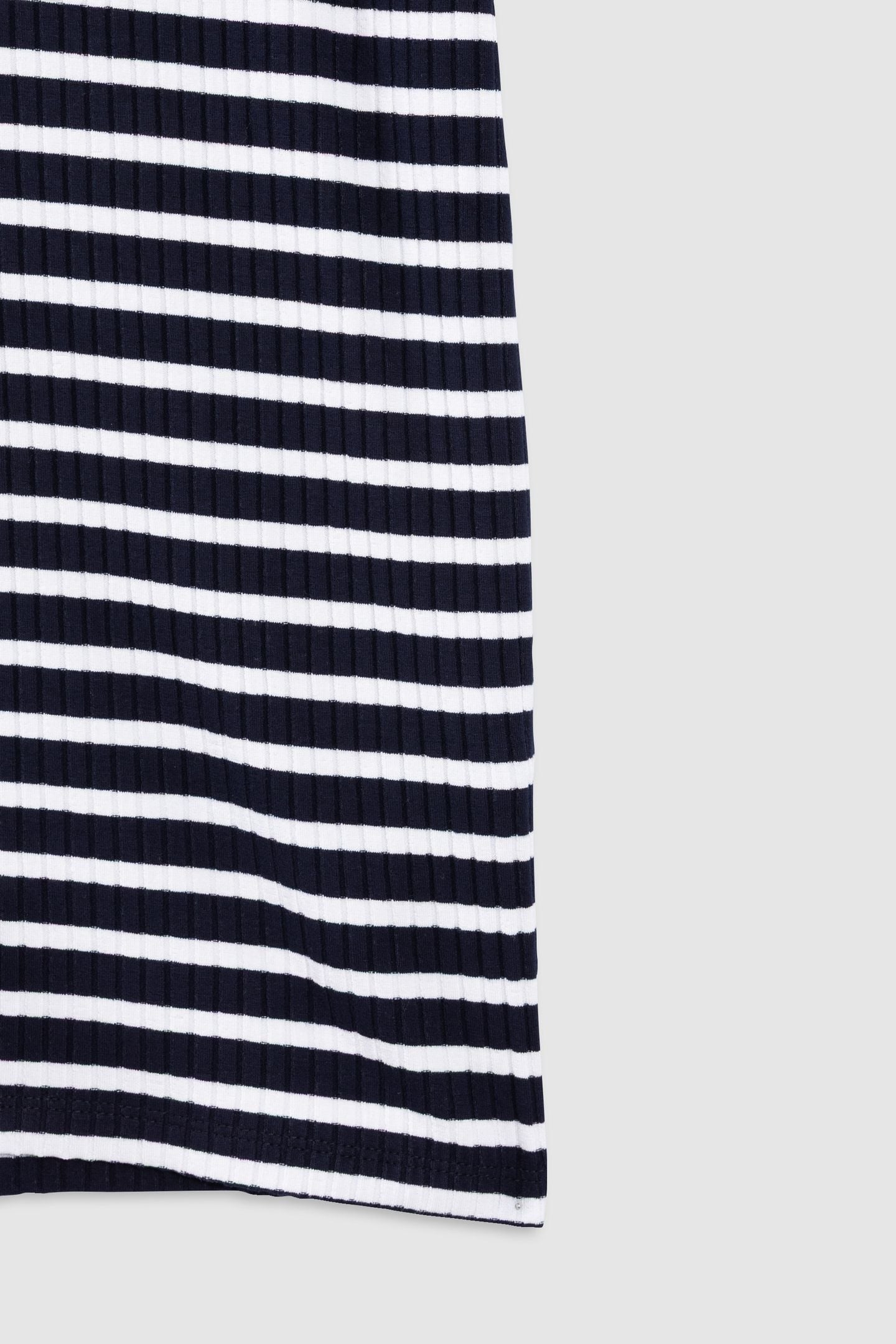NAVY RIBBED T-SHIRT WITH ECRU STRIPES 3