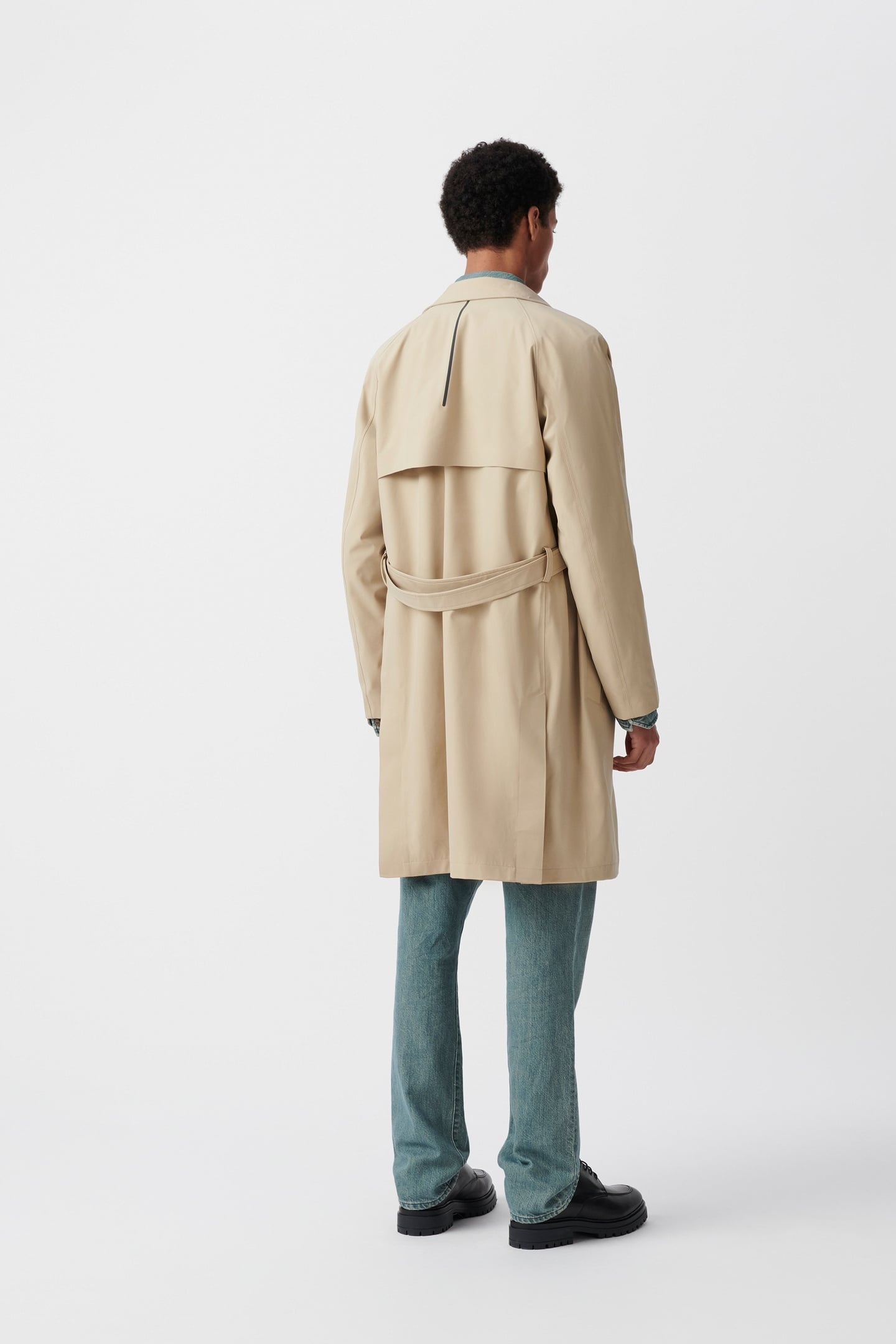 SAND NYLON WATERPROOF TRENCH COAT 2
