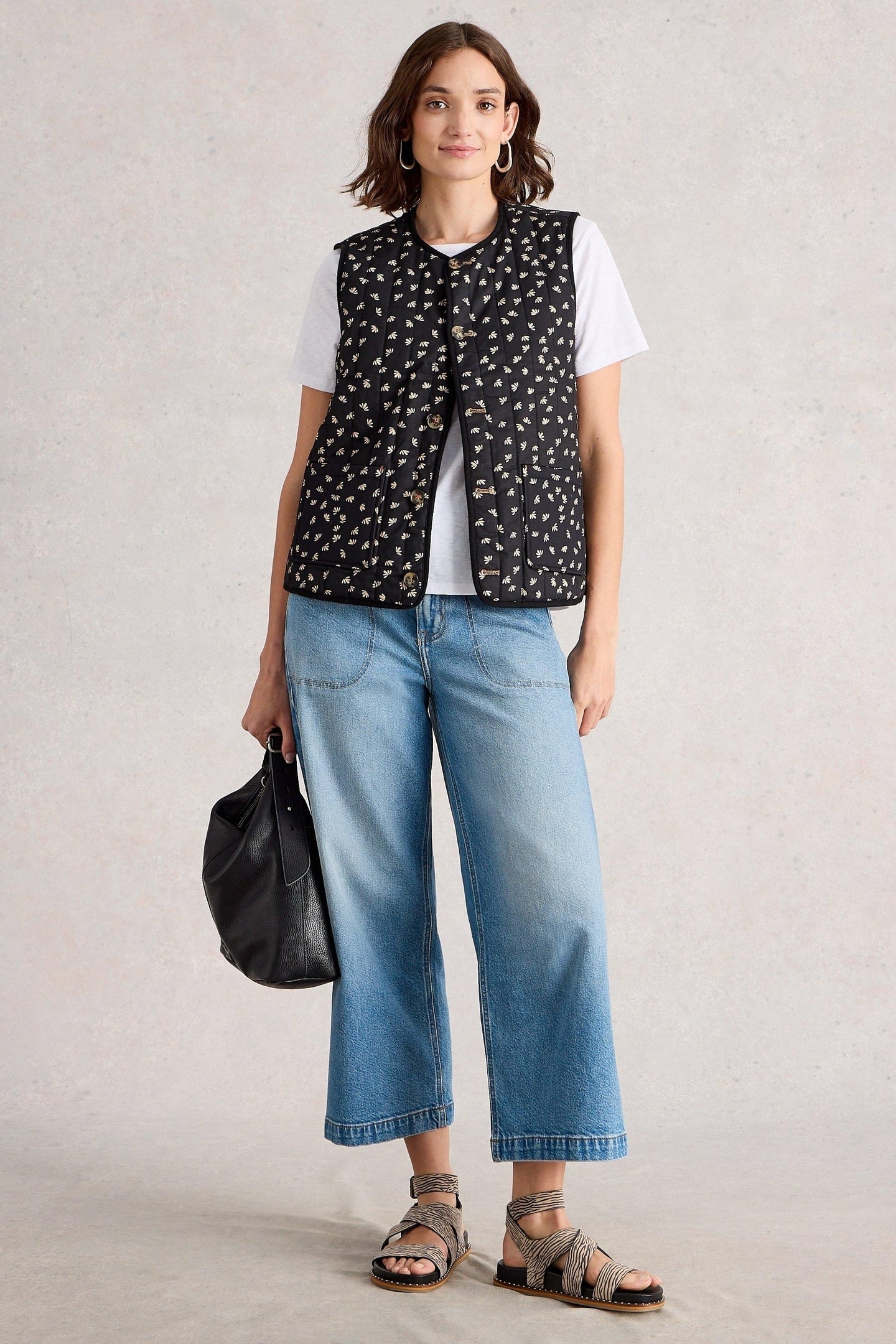 EMMA REVERSIBLE GILET BLACK MULTI 1