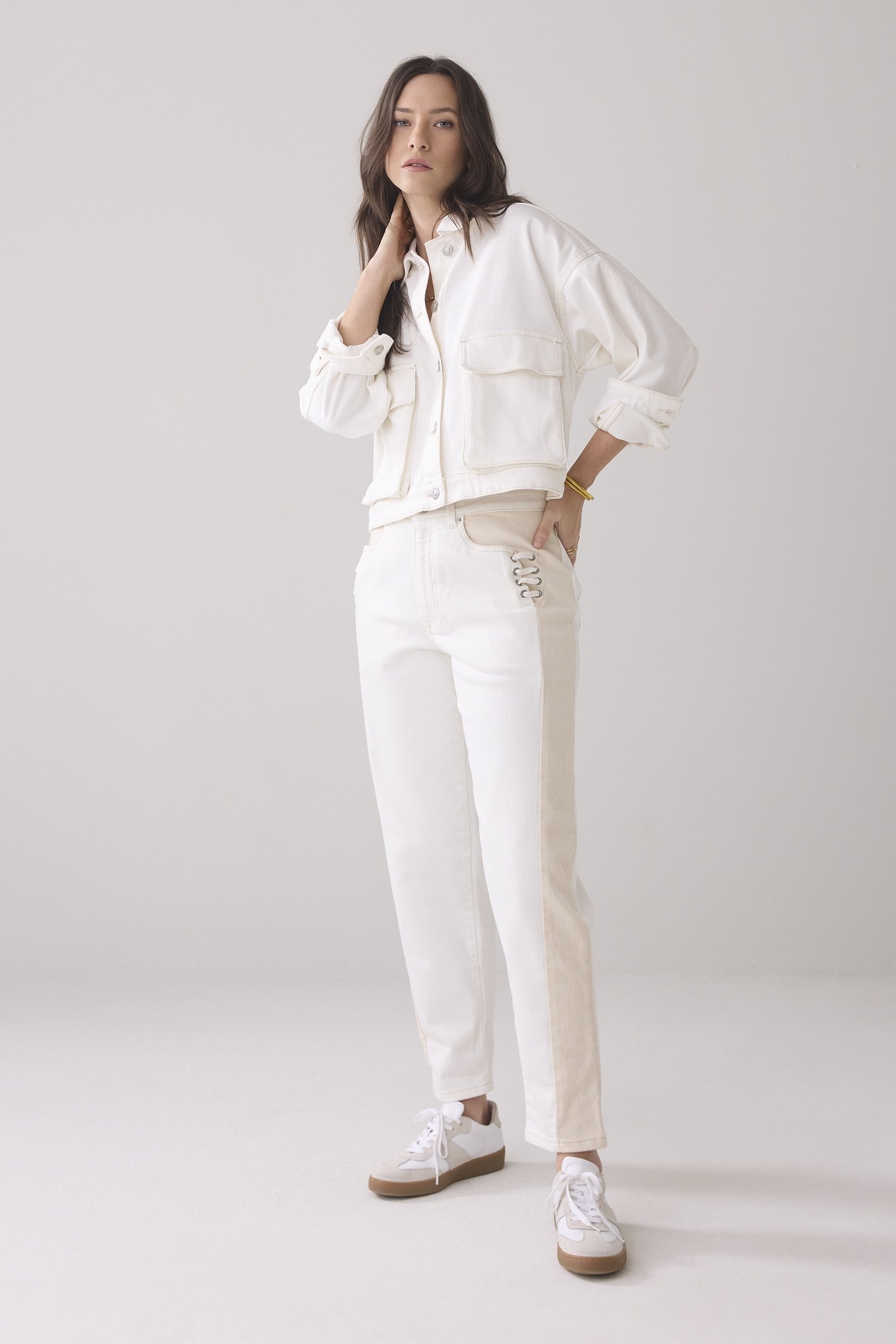 DENIM JACKET COMFI COTTON TWILL WHITE DENIM 1