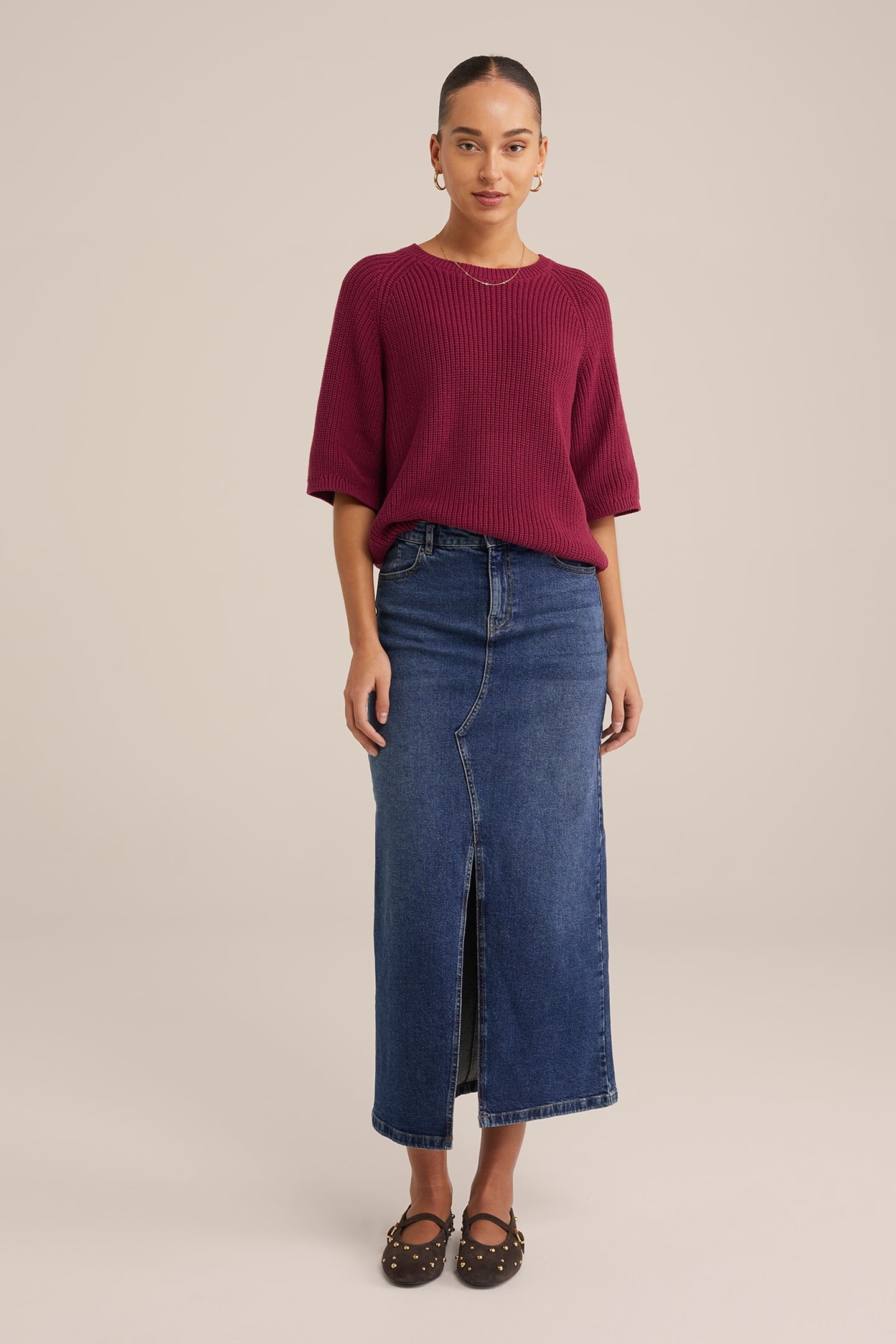 KNITTED PULLOVER VINTAGE RED 1