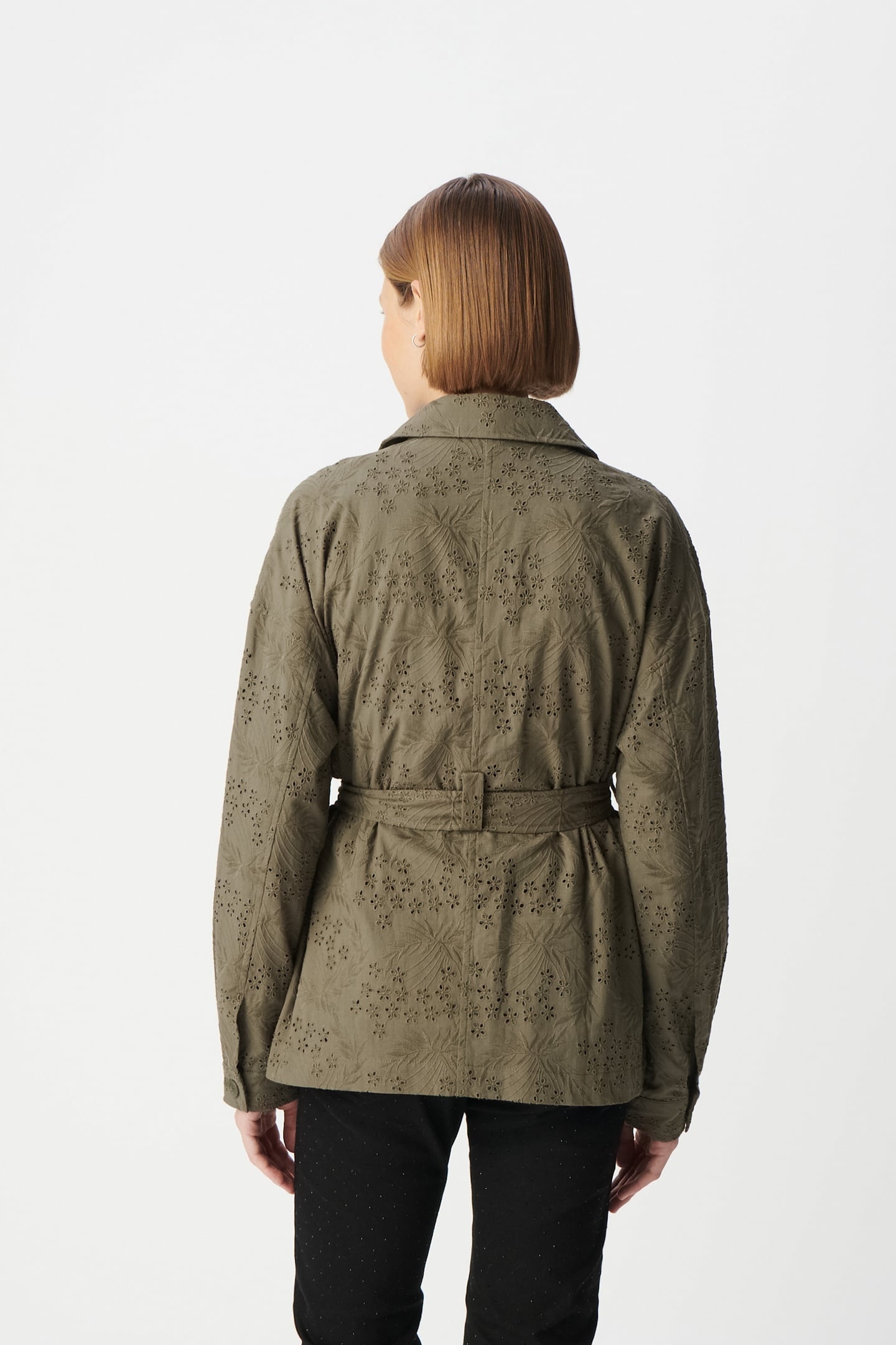 SAHARIENNE KHAKI ORGANIC COTTON EMBROIDERY ANGLAISE 3