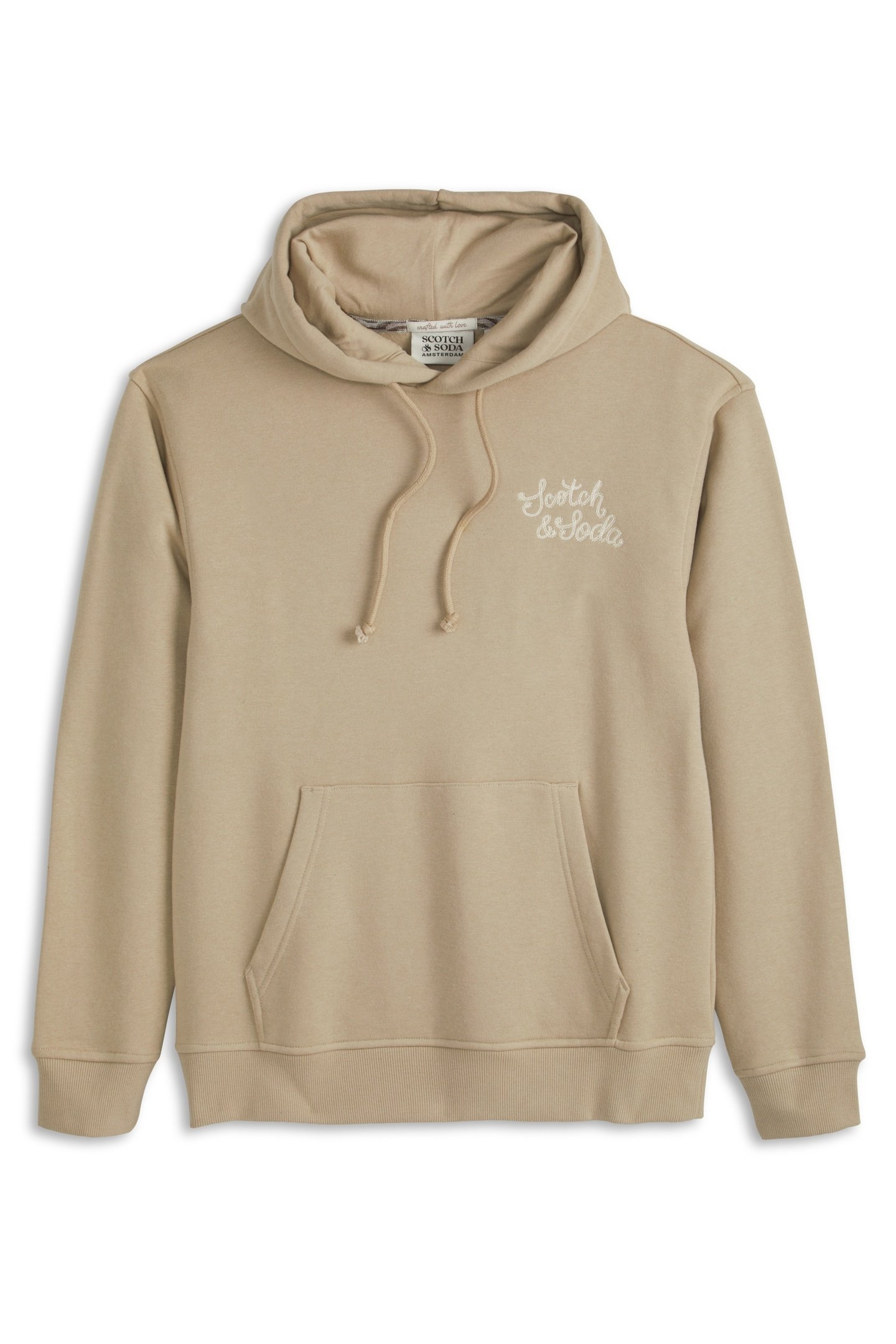 RELAXED FIT FLEECE GRAPHIC HOODIE TAUPE 2