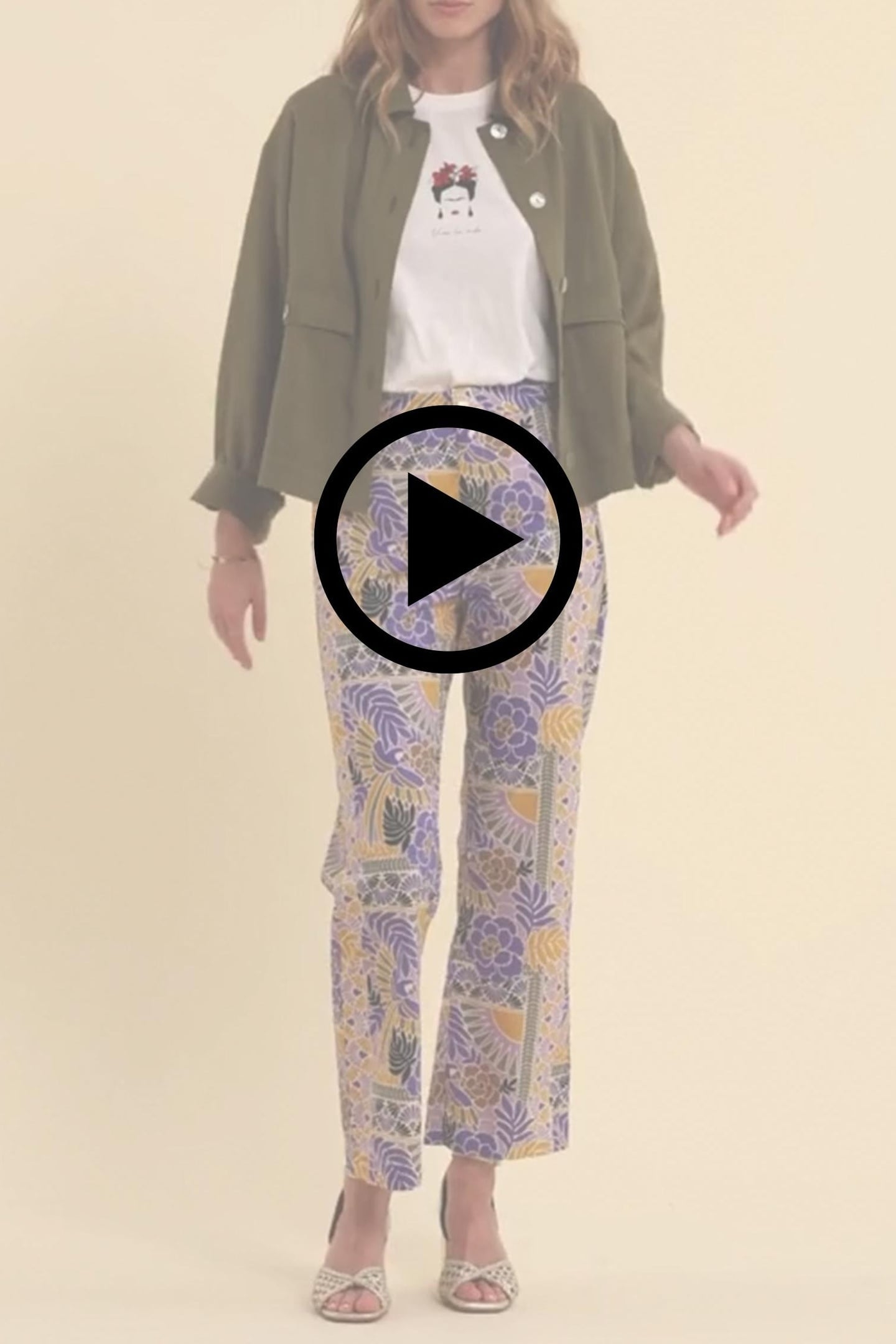 MAUVE WIDE-LEG TROUSERS WITH PARROT PRINT PARMA 2