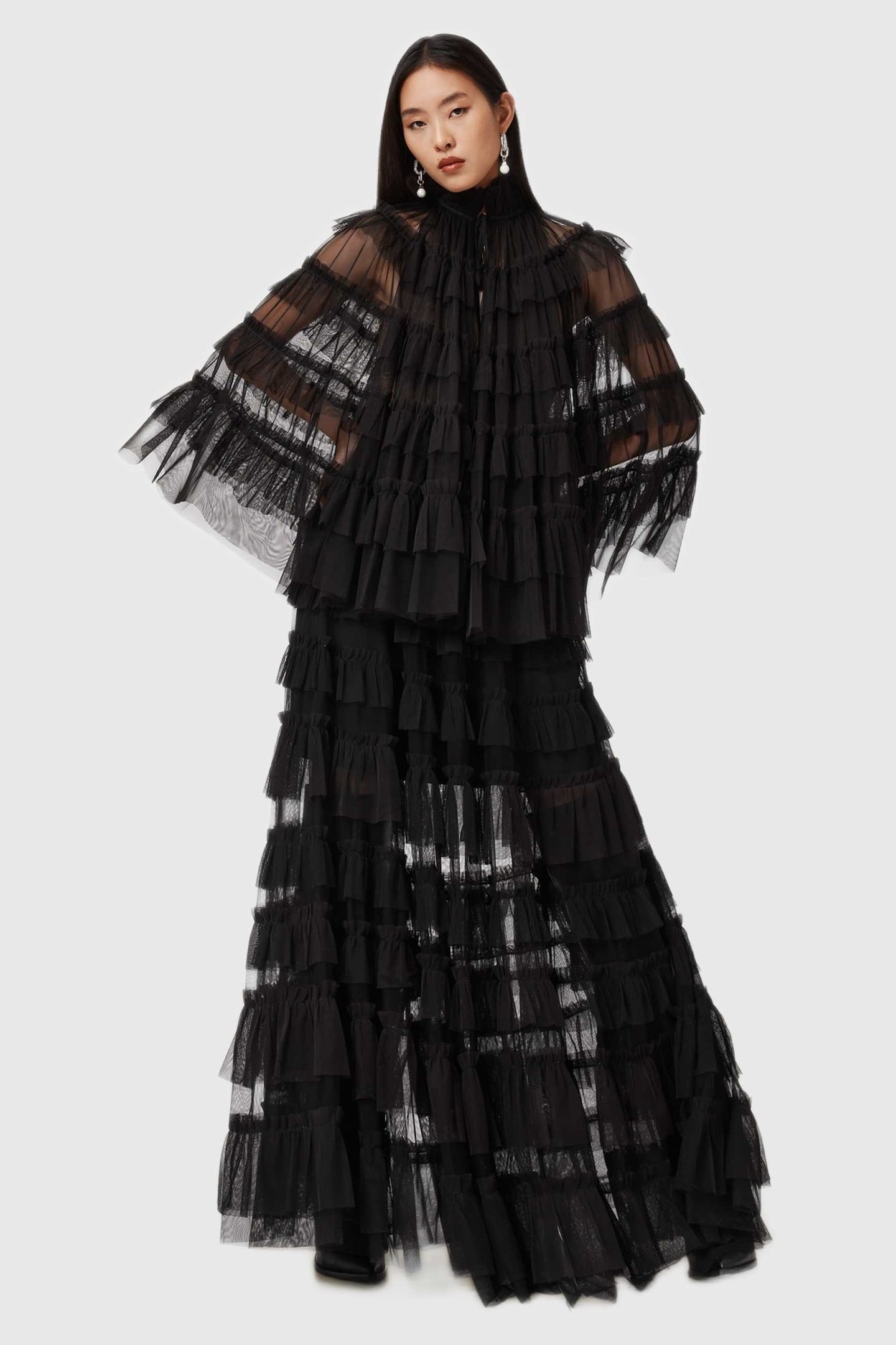 AUDE RUFFLE SKIRT BLACK 4