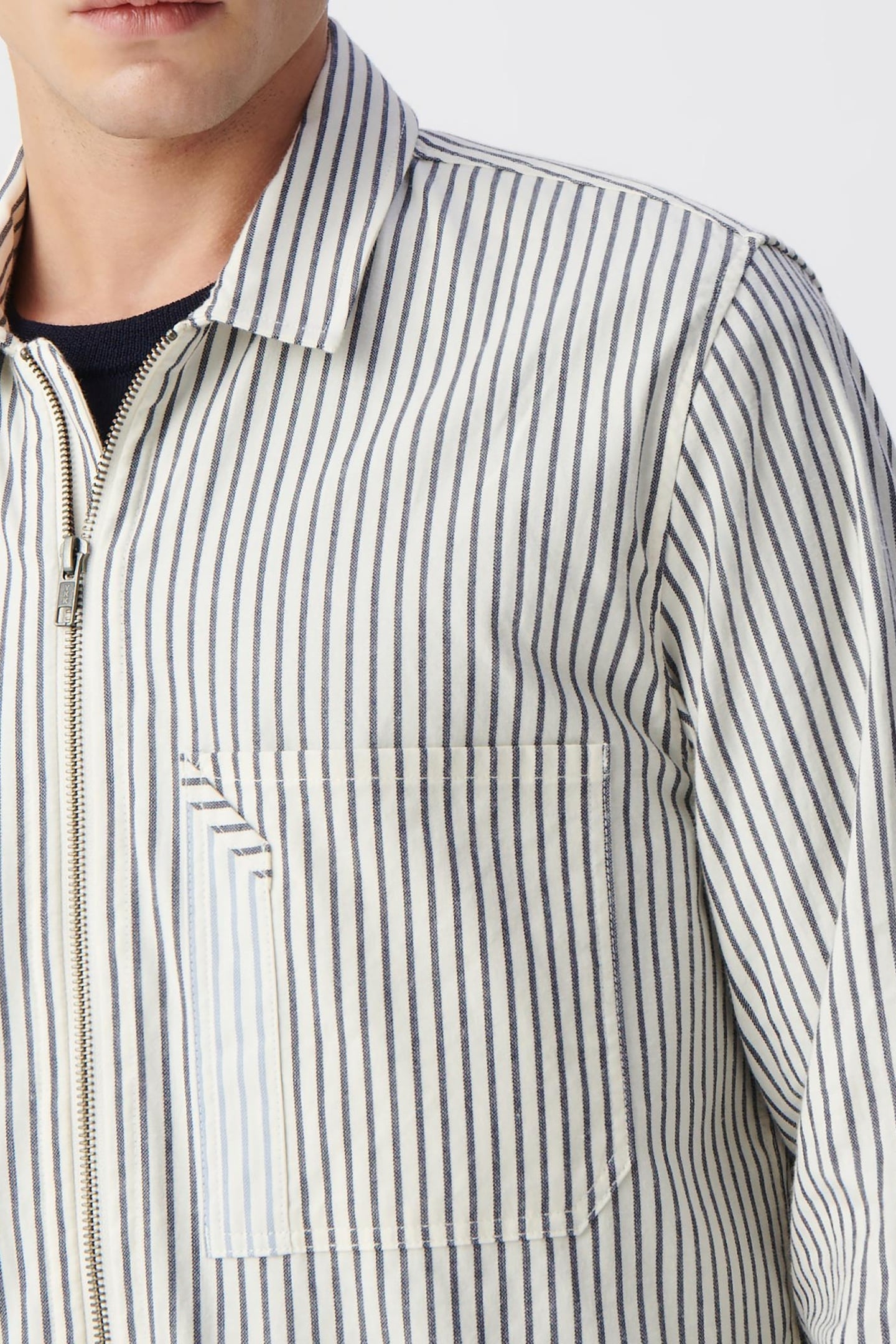 INK STRIPED REGULAR OVERSHIRT 6