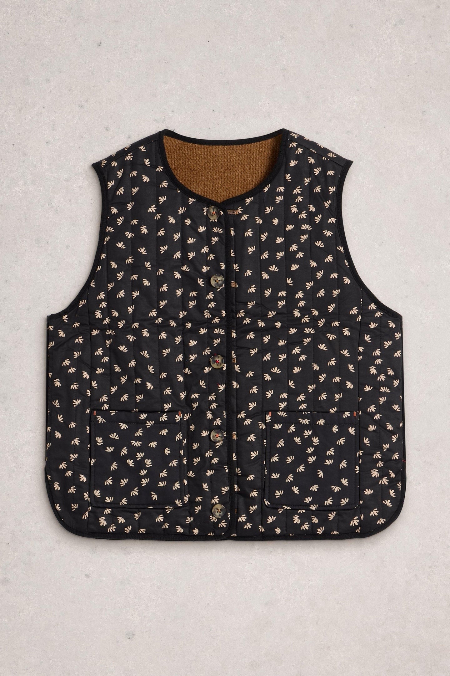 EMMA REVERSIBLE GILET BLACK MULTI 3