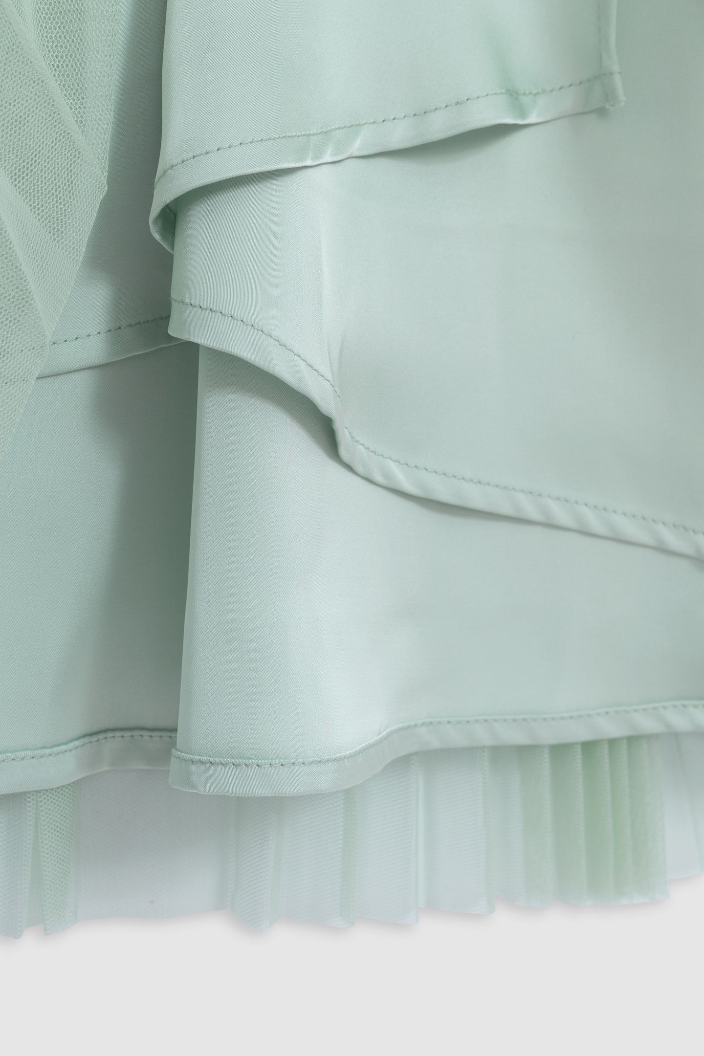 WATER GREEN ASYMMETRICAL PLEATED MIDI SKIRT-TUTU 6