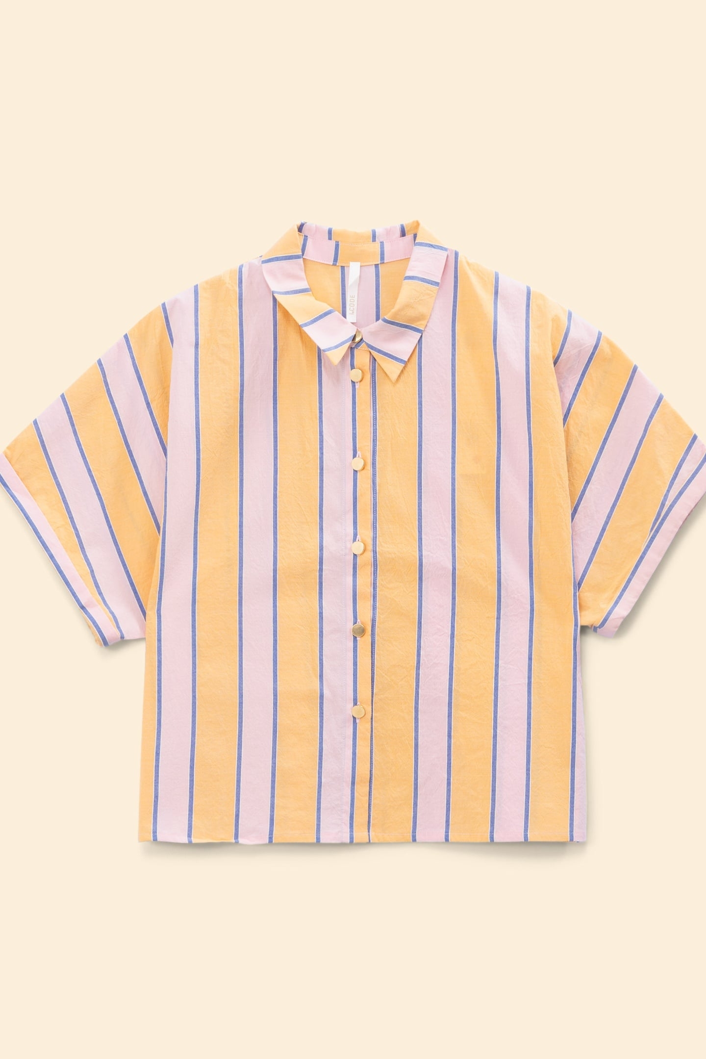 YELLOW STRIPED SHORT-SLEEVED SHIRT YELLOW 6