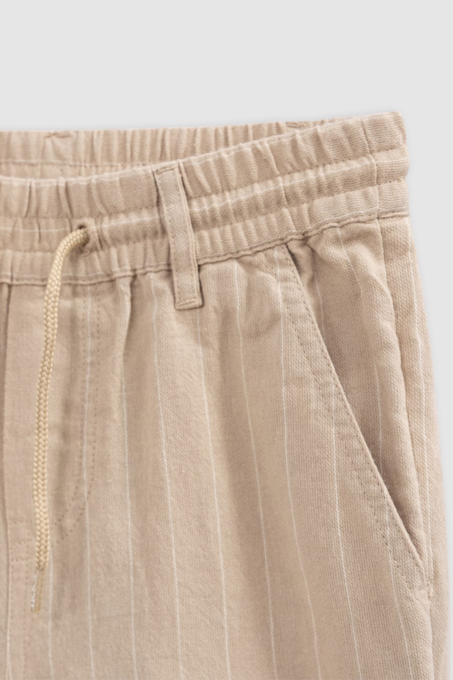 BEIGE ORGANIC COTTON BERMUDA SHORTS WITH STRIPES 5