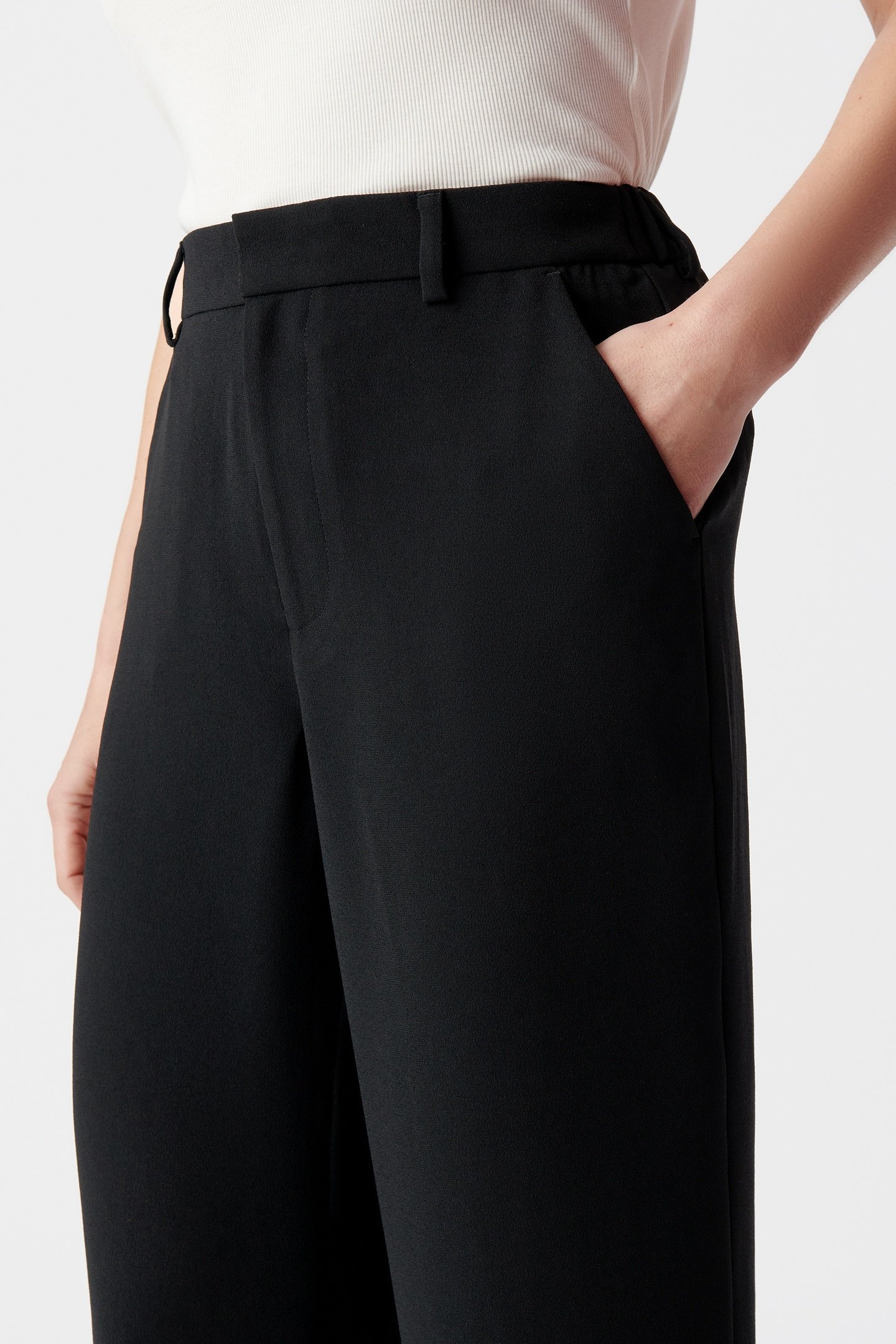 BLACK STRAIGHT-LEG PANTS 5