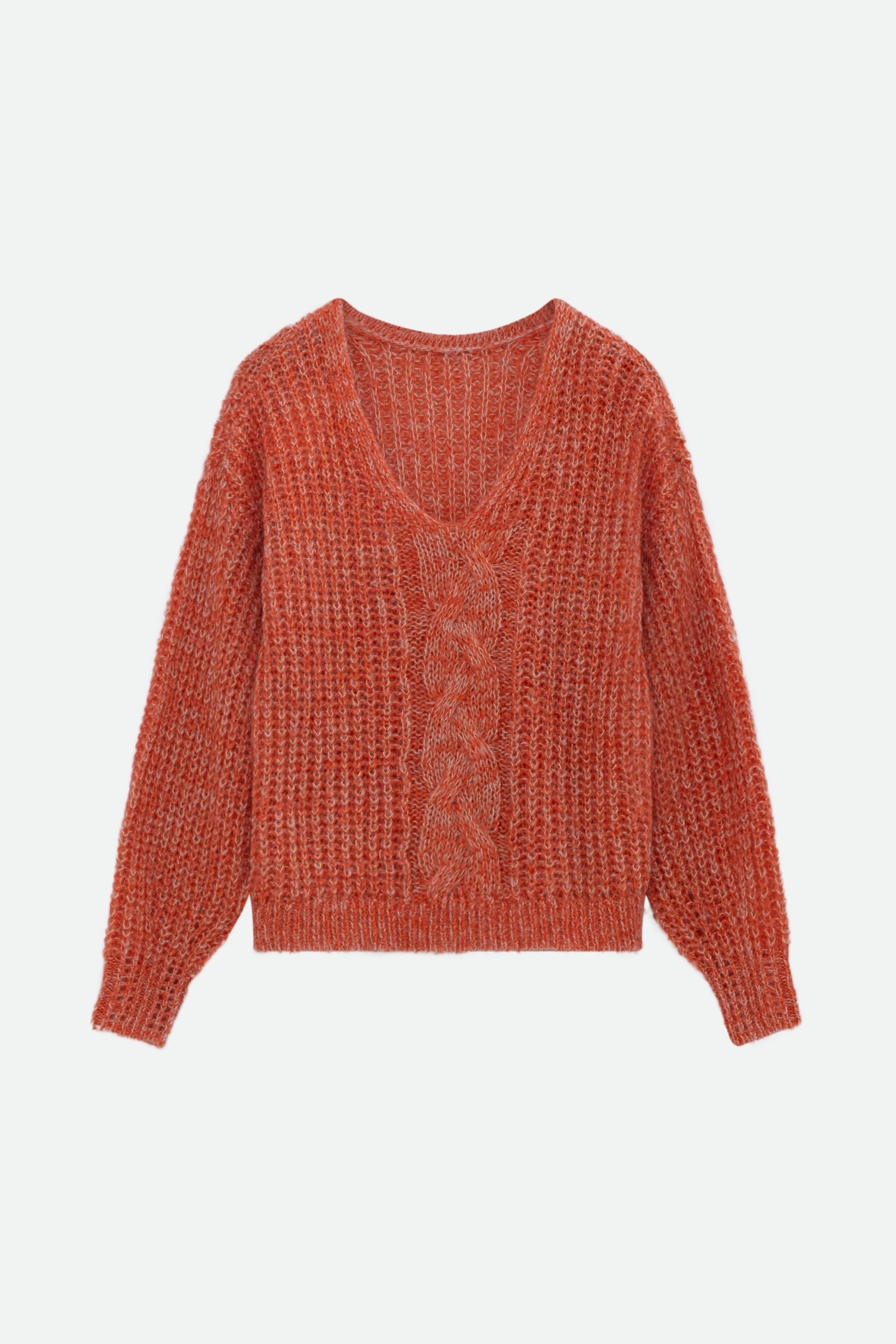 TIAGO - ORANGE REVERSIBLE KNIT SWEATER FRONT/BACK 7