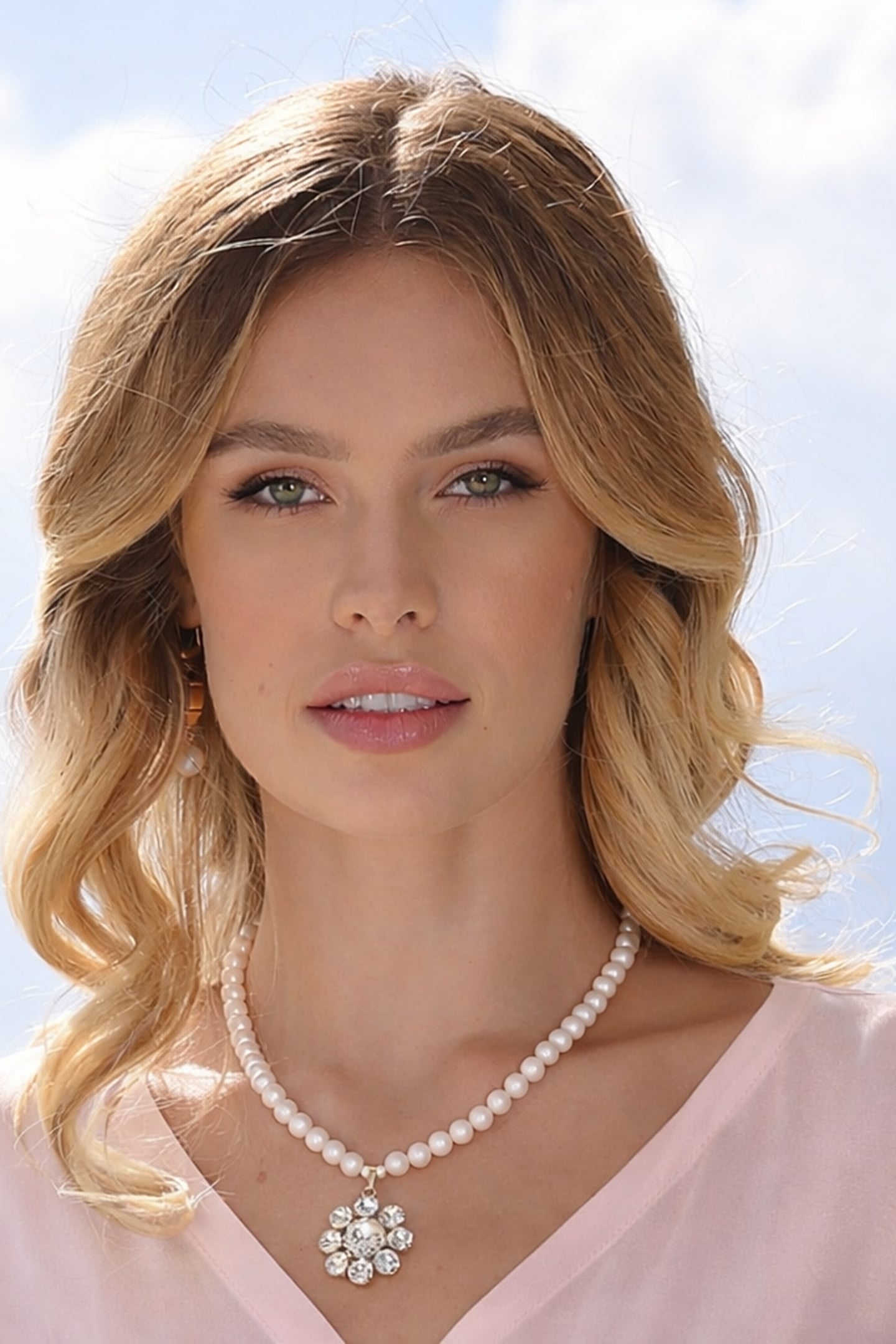 ANEMONE NECKLACE CREAM, CRYSTAL 4