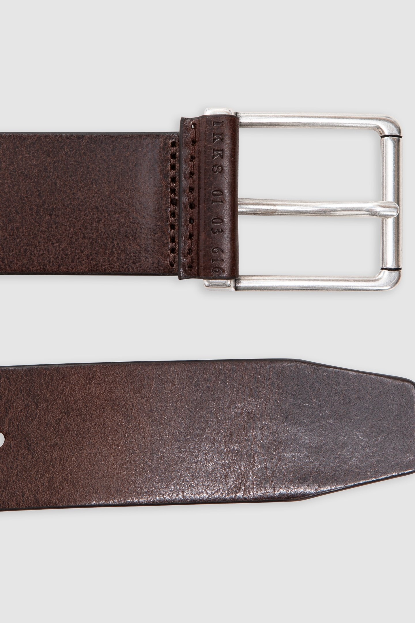 BROWN LACQUERED BELT IN CERTIFIED HOMME LEATHER 3