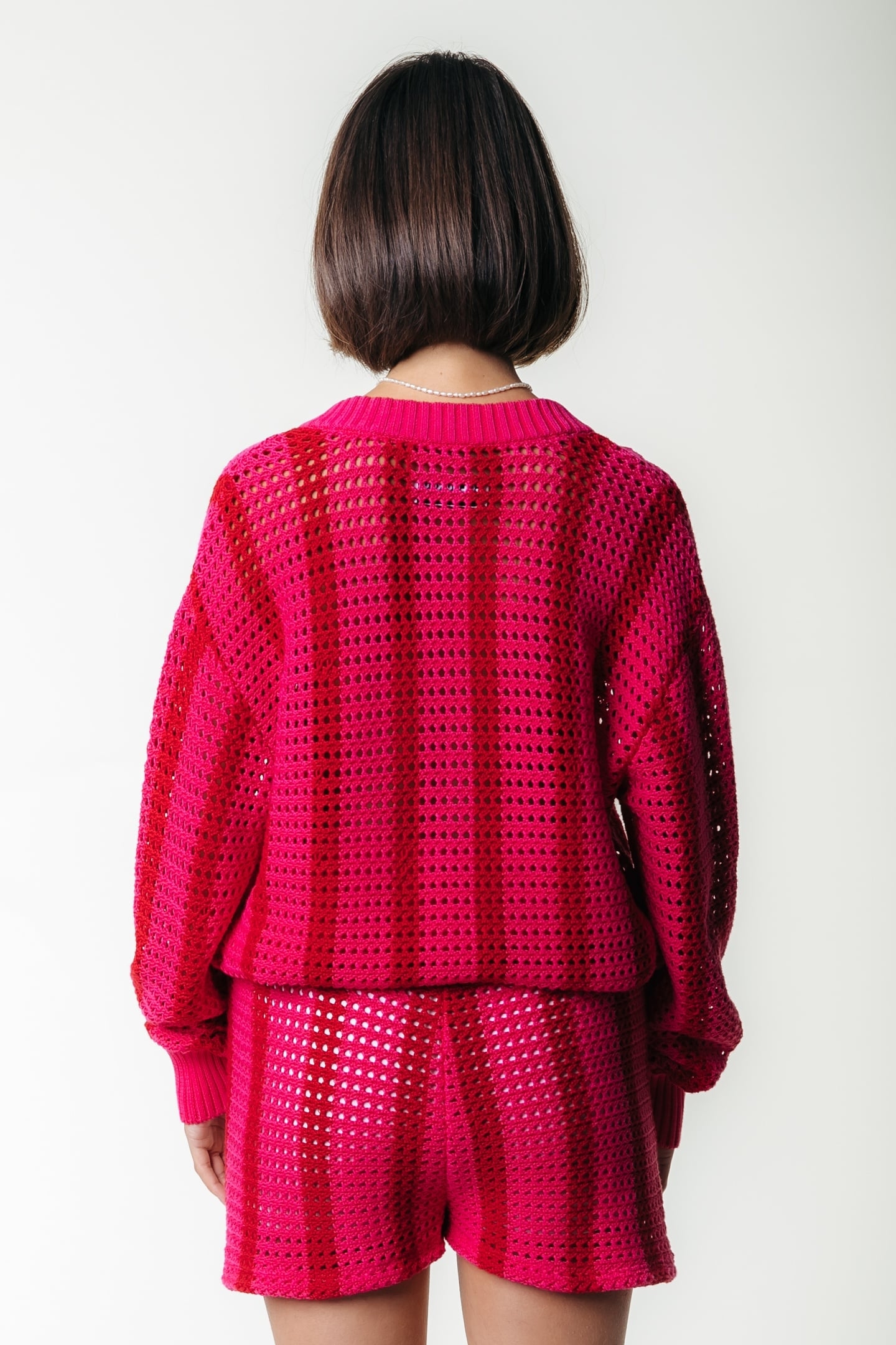 NOLITA CROCHET STRIPE SHORT MEDIUM BRIGHT PINK 2