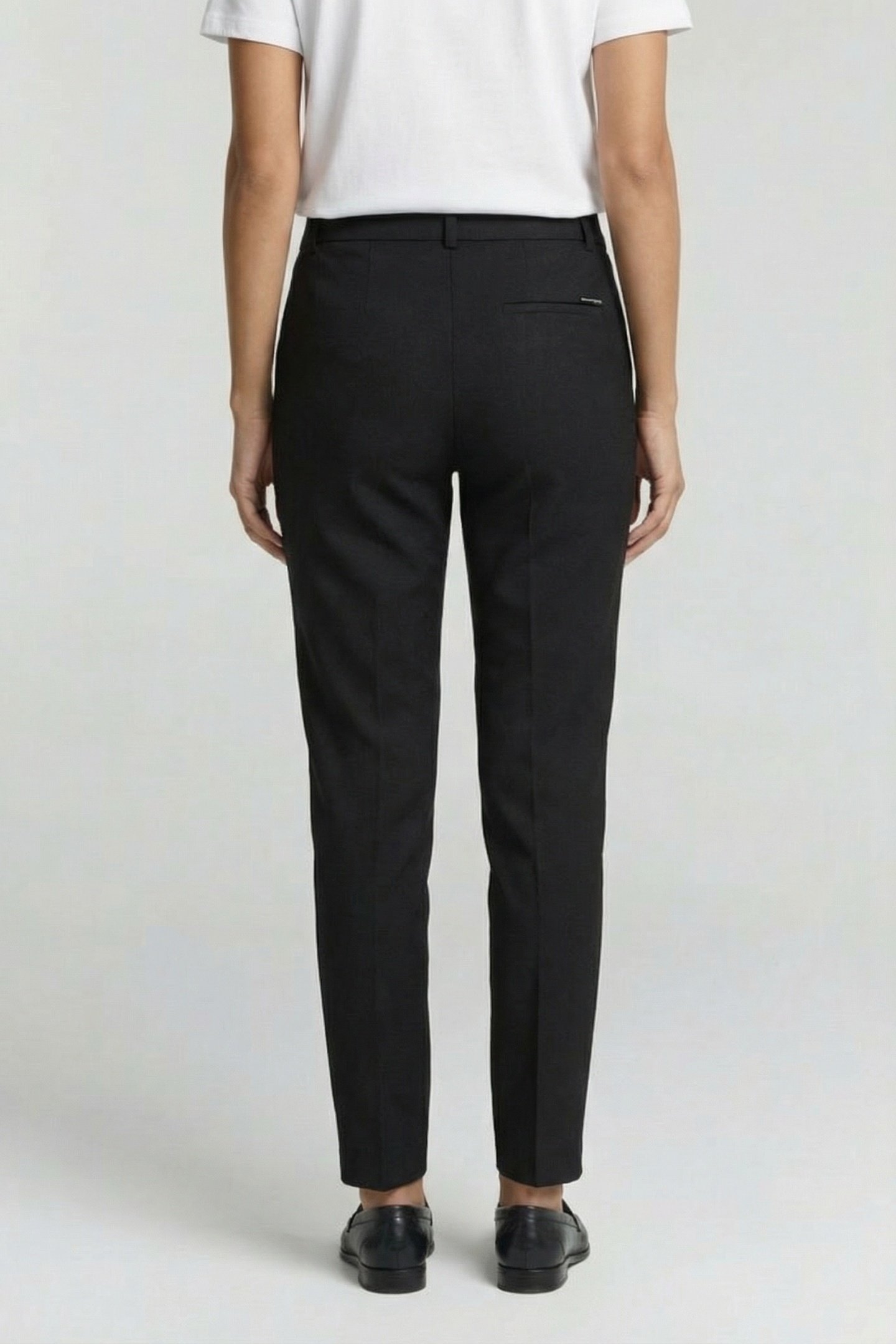 PAN - BLACK COATED CIGARETTE PANTS HIGH WAIST 7/8 2