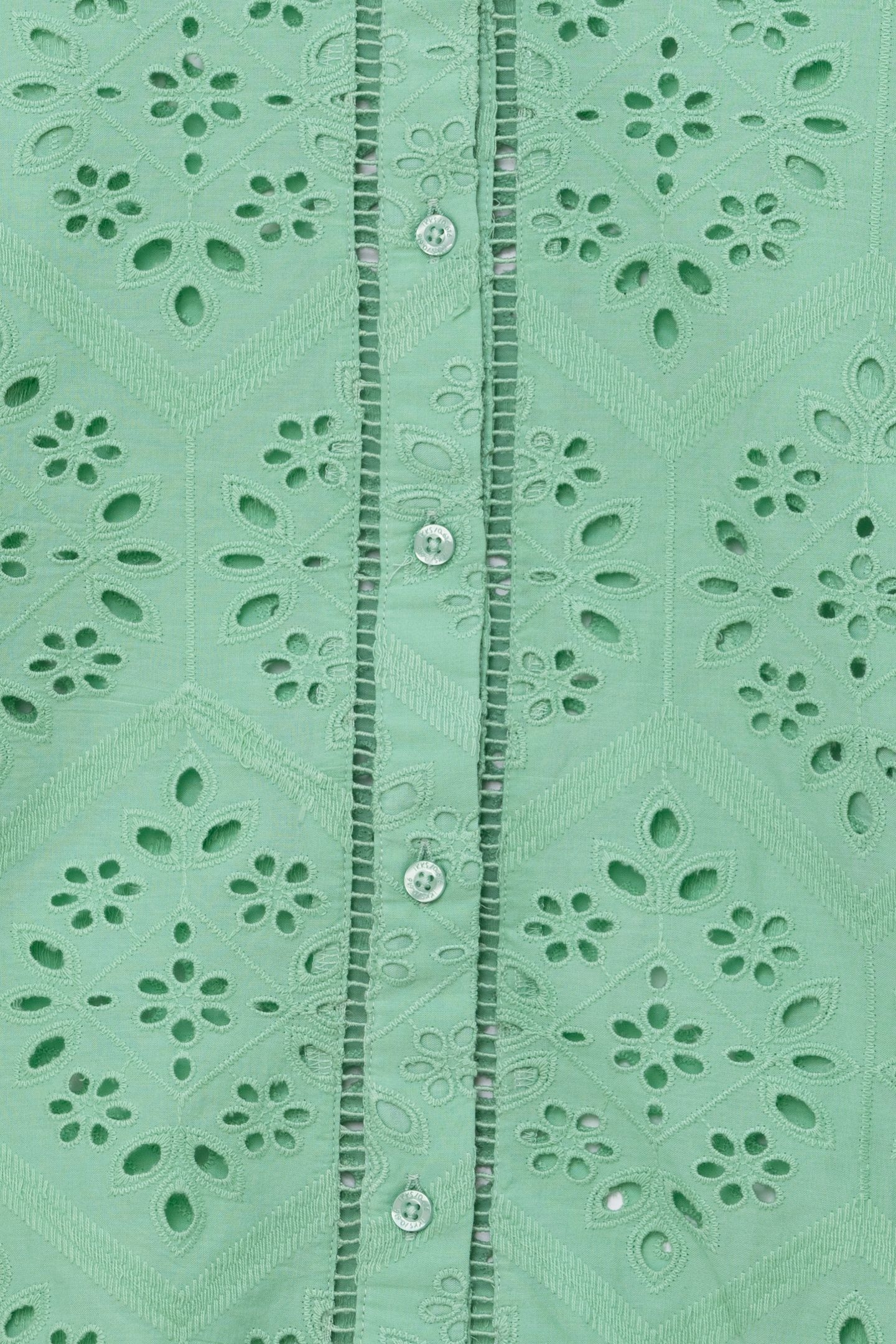 GREEN ORGANIC COTTON EYELET EMBROIDERY SHIRT 6